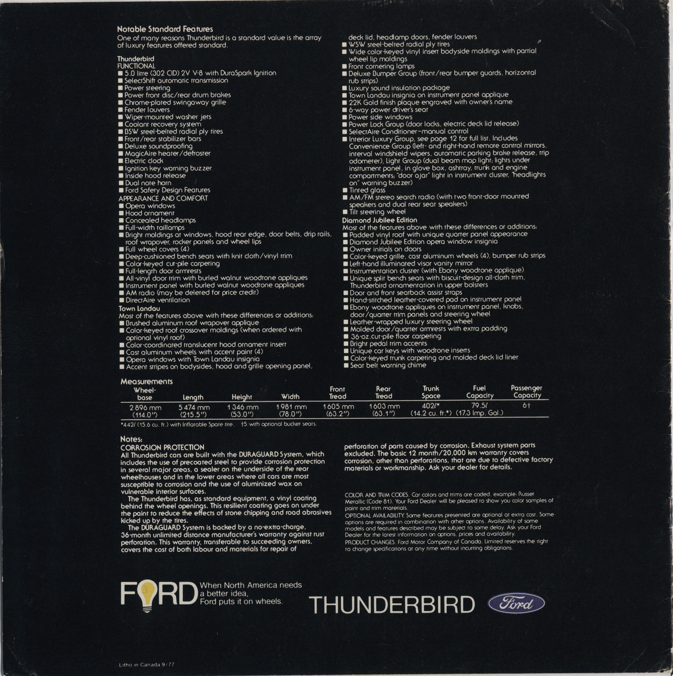 1978 Ford Thunderbird Brochure Canada 16
