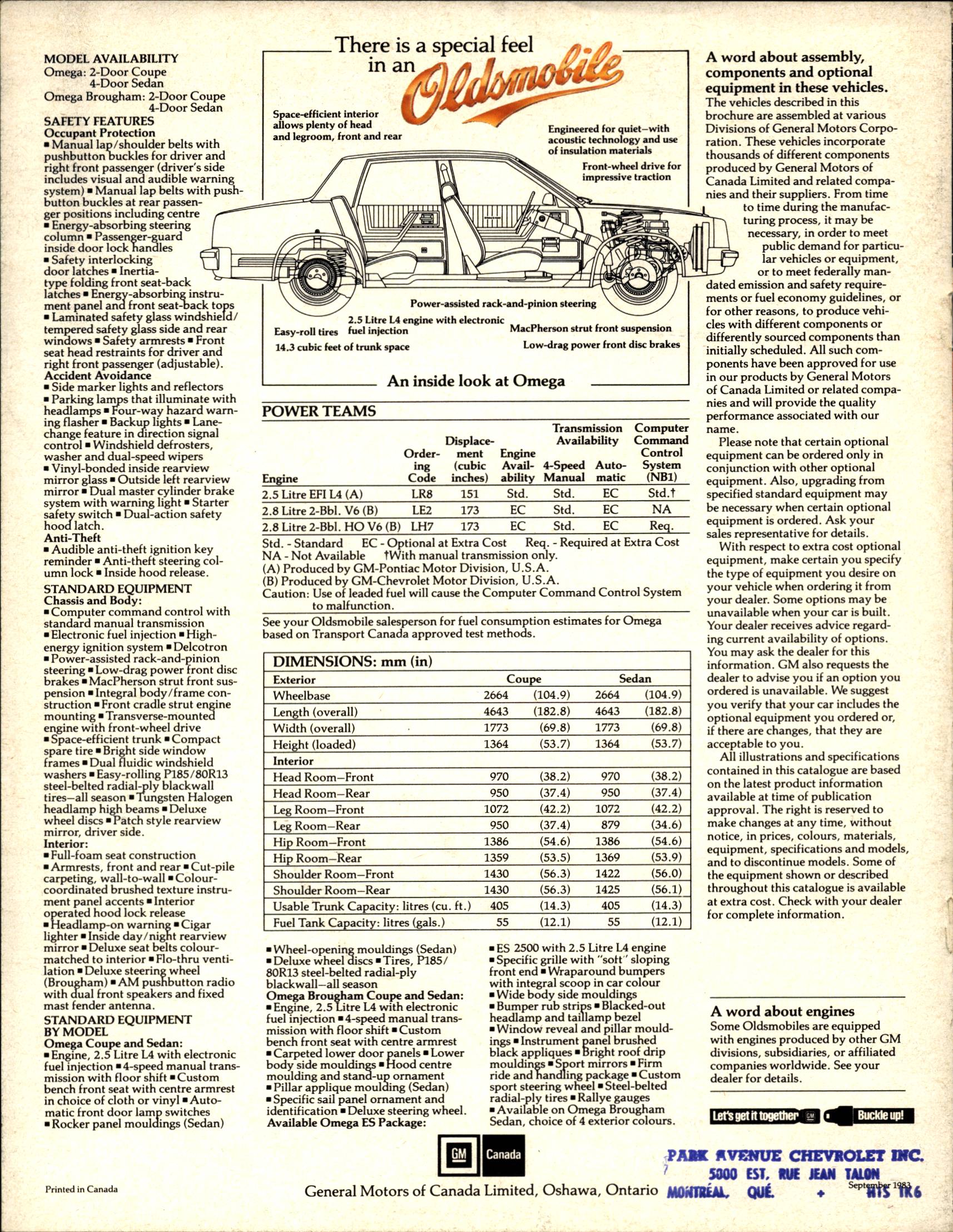 1984 Oldsmobile Omega Brochure Canada 08