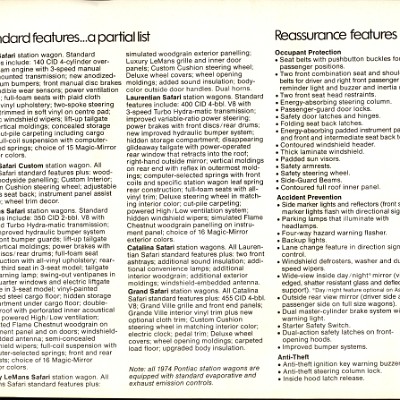 1974 Pontiac Safaris Brochure Canada 12