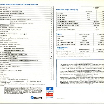 1983 Chrysler E Class Brochure Canada 06