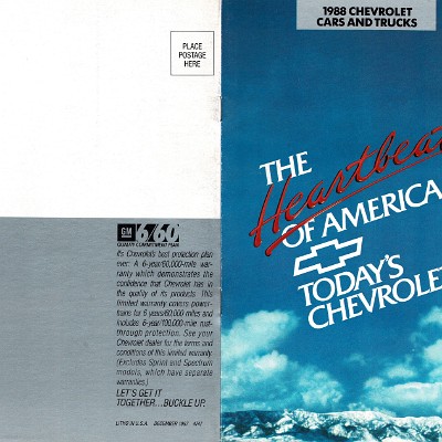 1988 Chevrolet Cars and Trucks Booklet 1988 Chevrolet Cars and Trucks Booklet