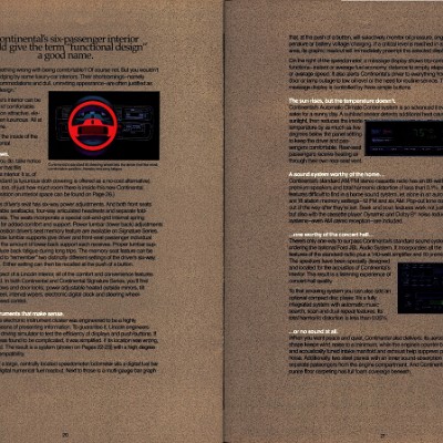1988 Lincoln Continental Prestige Brochure 20-21