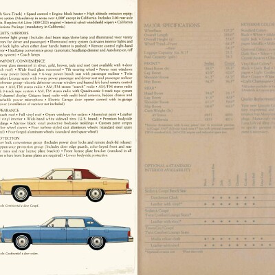 1978 Lincoln Continental Brochure 16a-17a