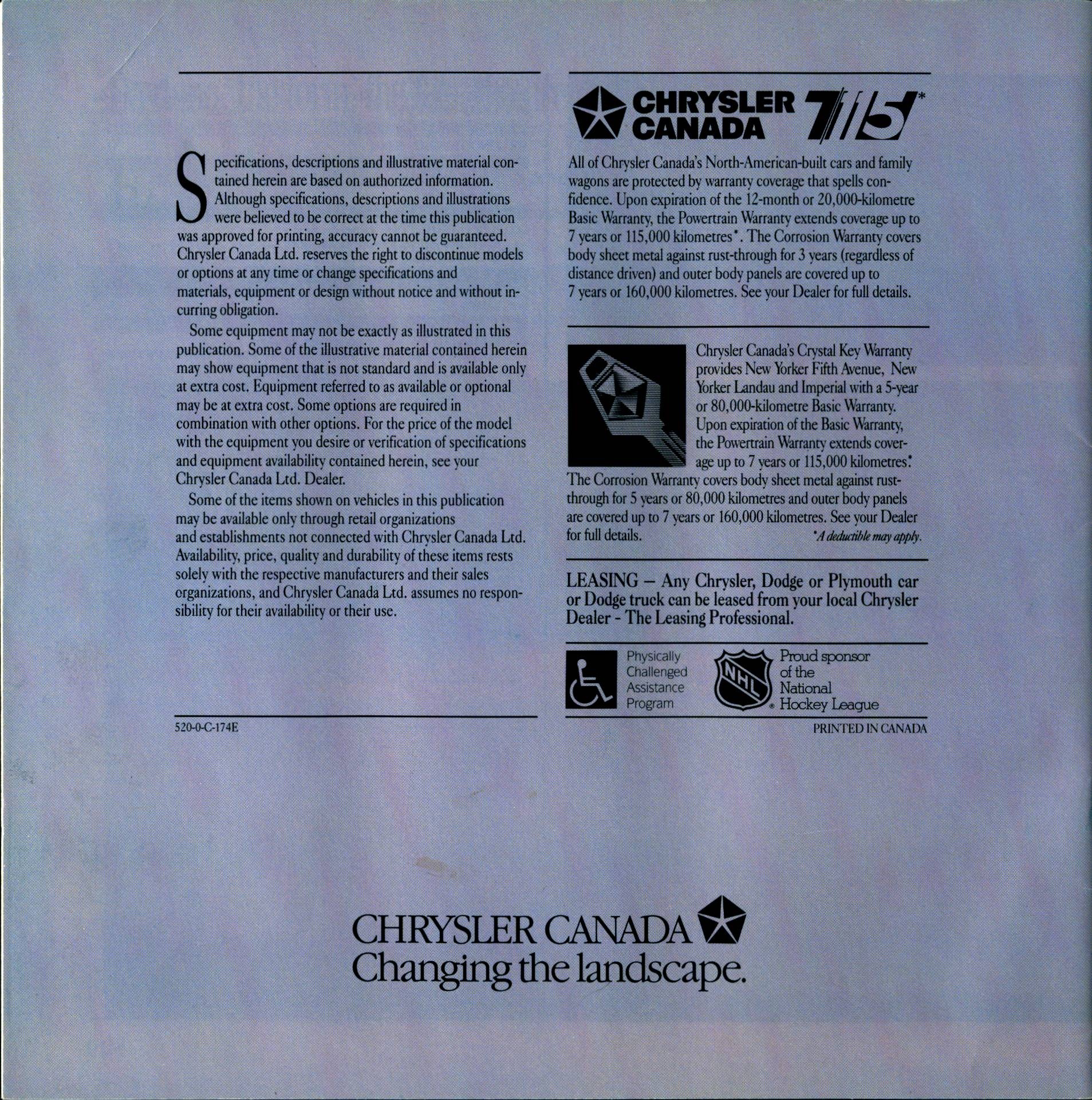 1990 Chrysler Full Line Brochure (Cdn) 20