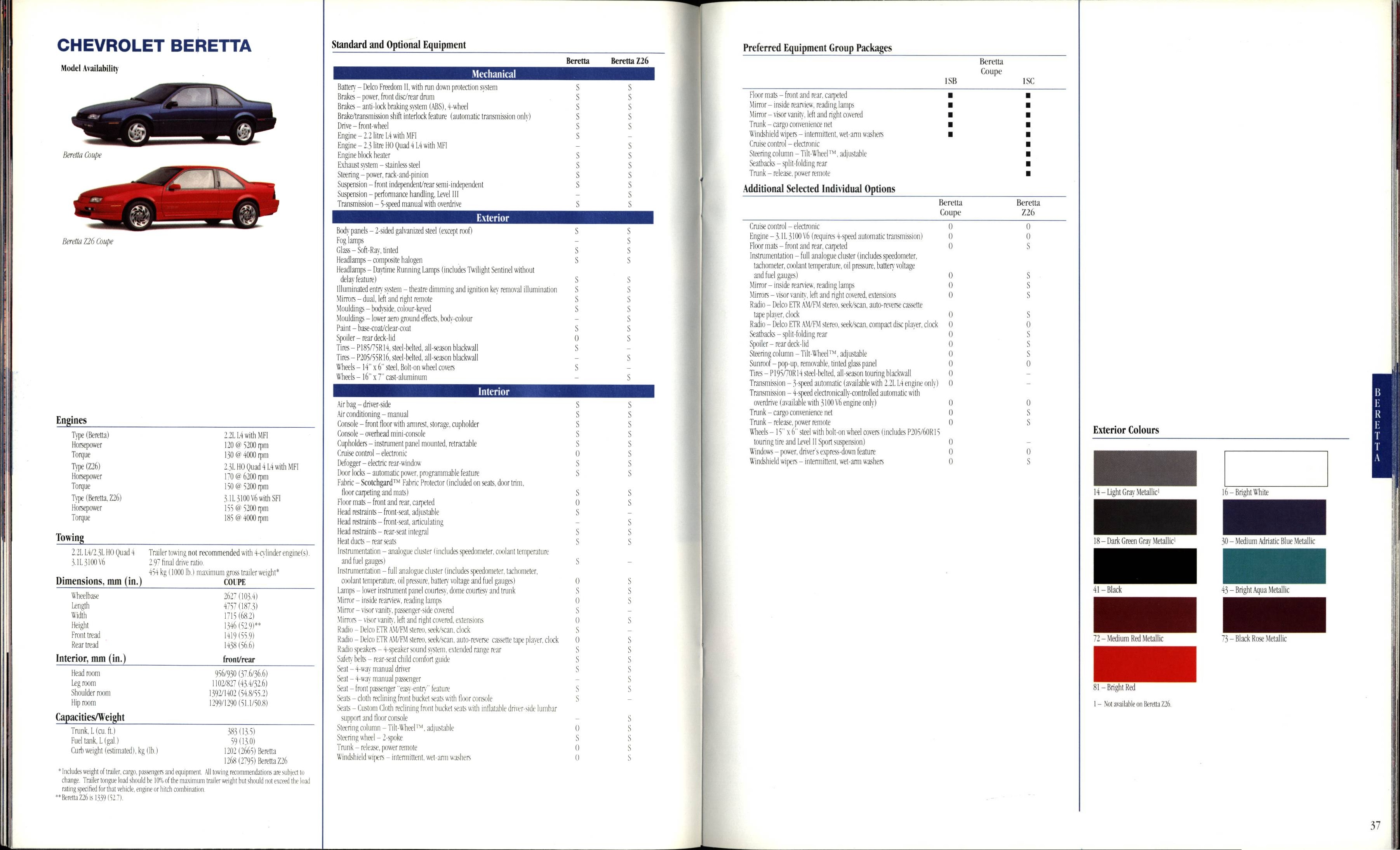 1994 Chevrolet Cars Full Line Brochure (Cdn) 36-37