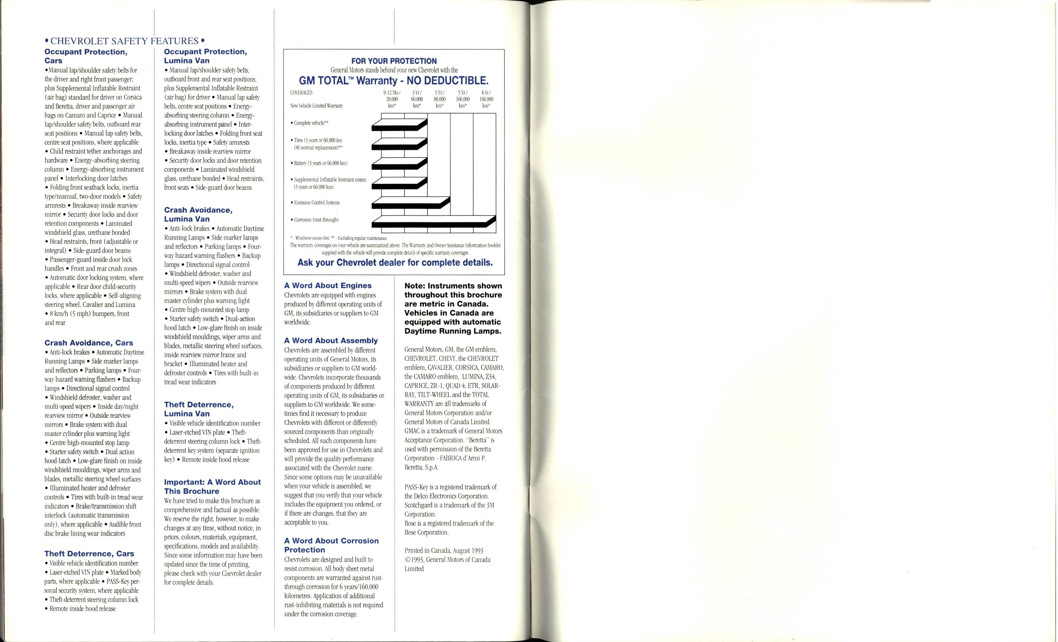 1994 Chevrolet Cars Full Line Brochure (Cdn) 78-79