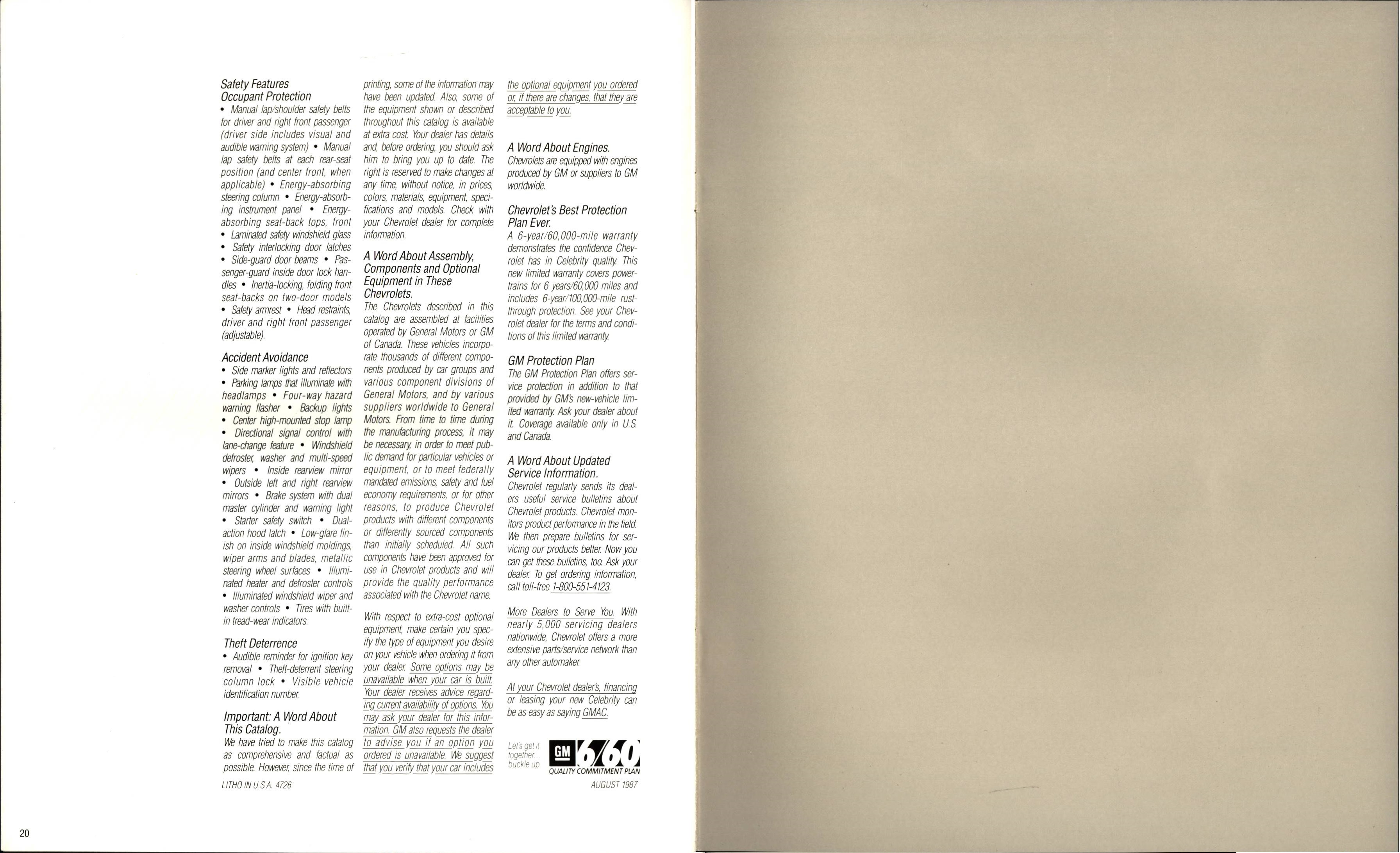 1988 Chevrolet Celebrity Brochure 20-21