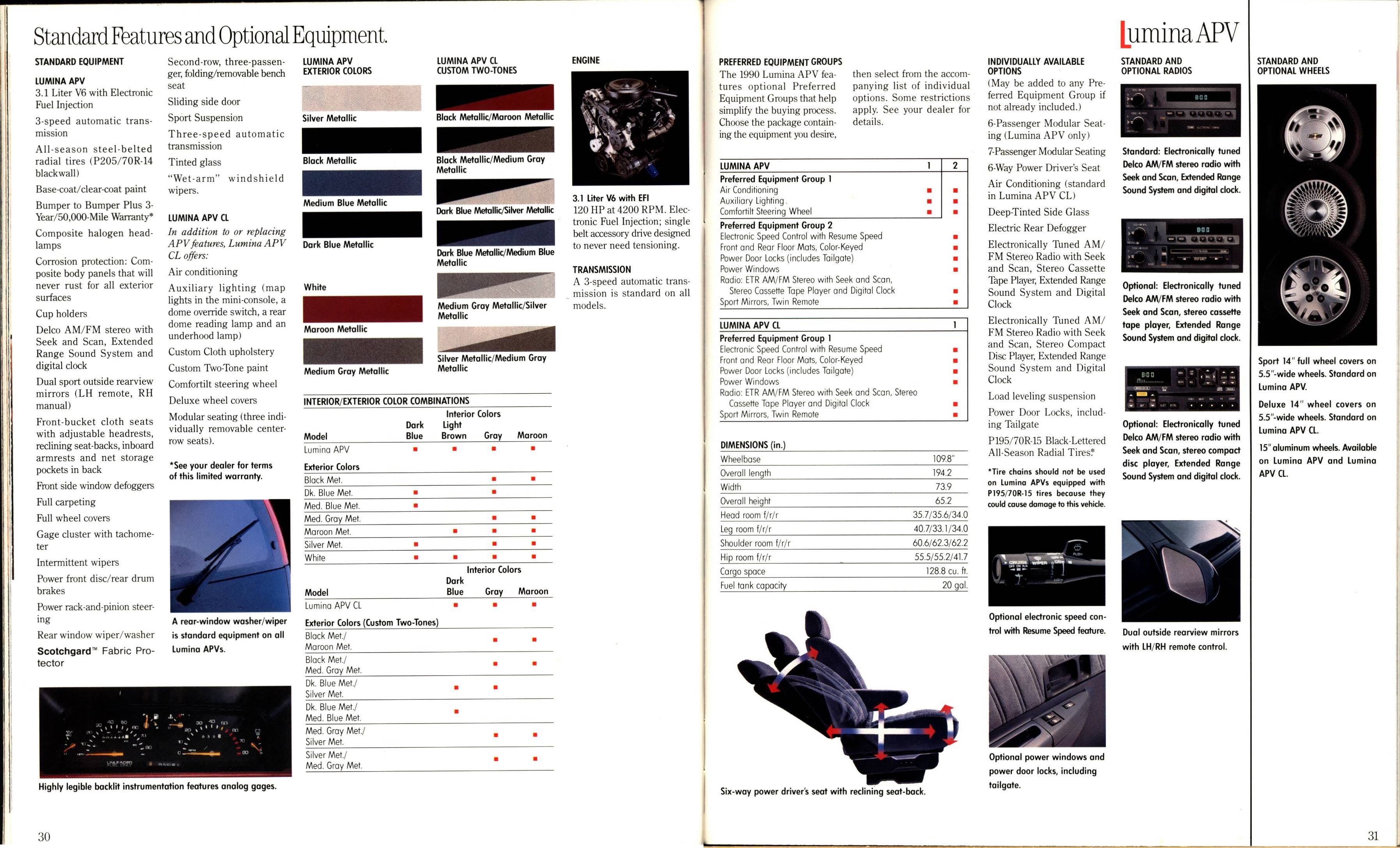1990 Chevrolet Cars Full Line Brochure 030-031