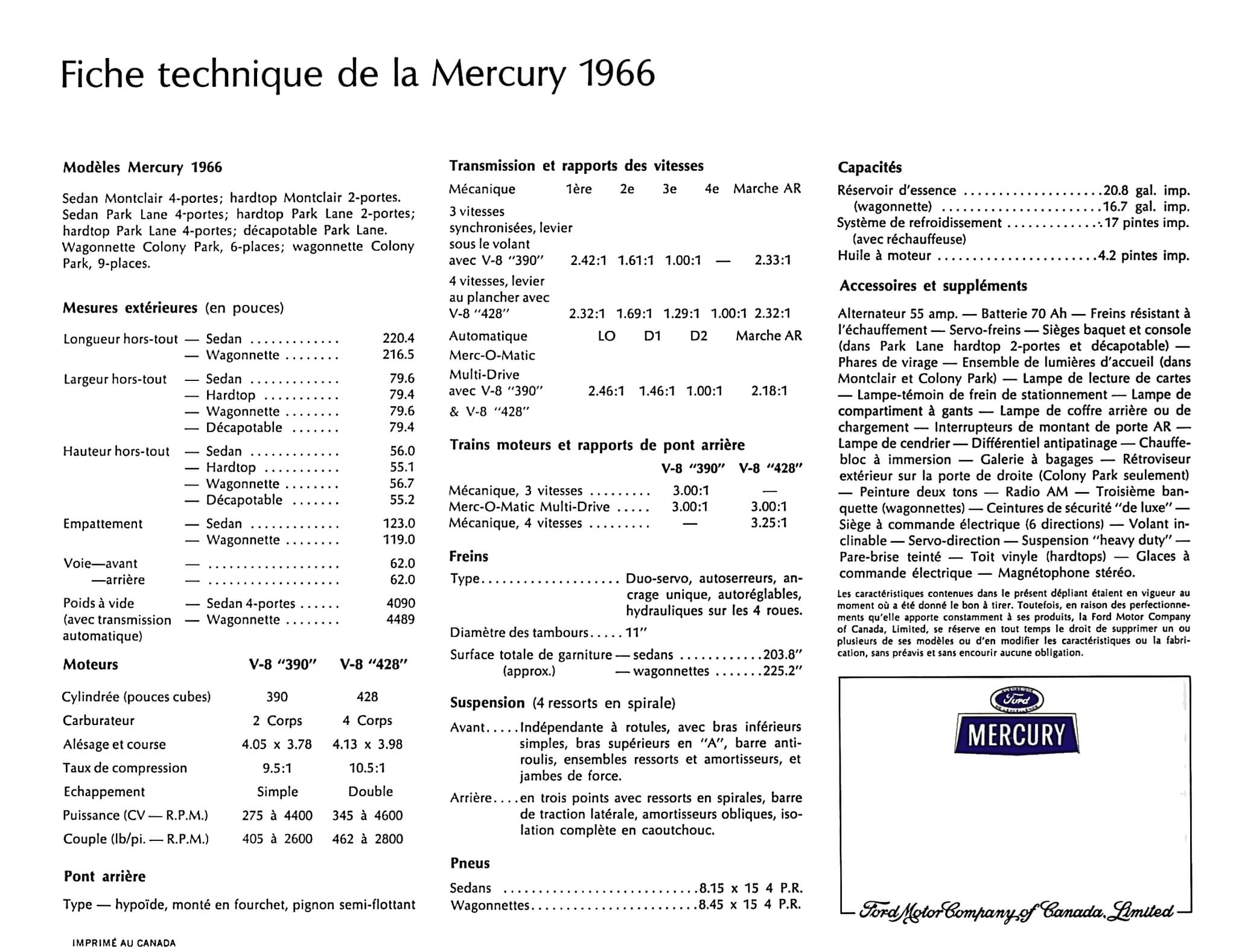 1966 Mercury Brochure (Cdn-Fr) 16