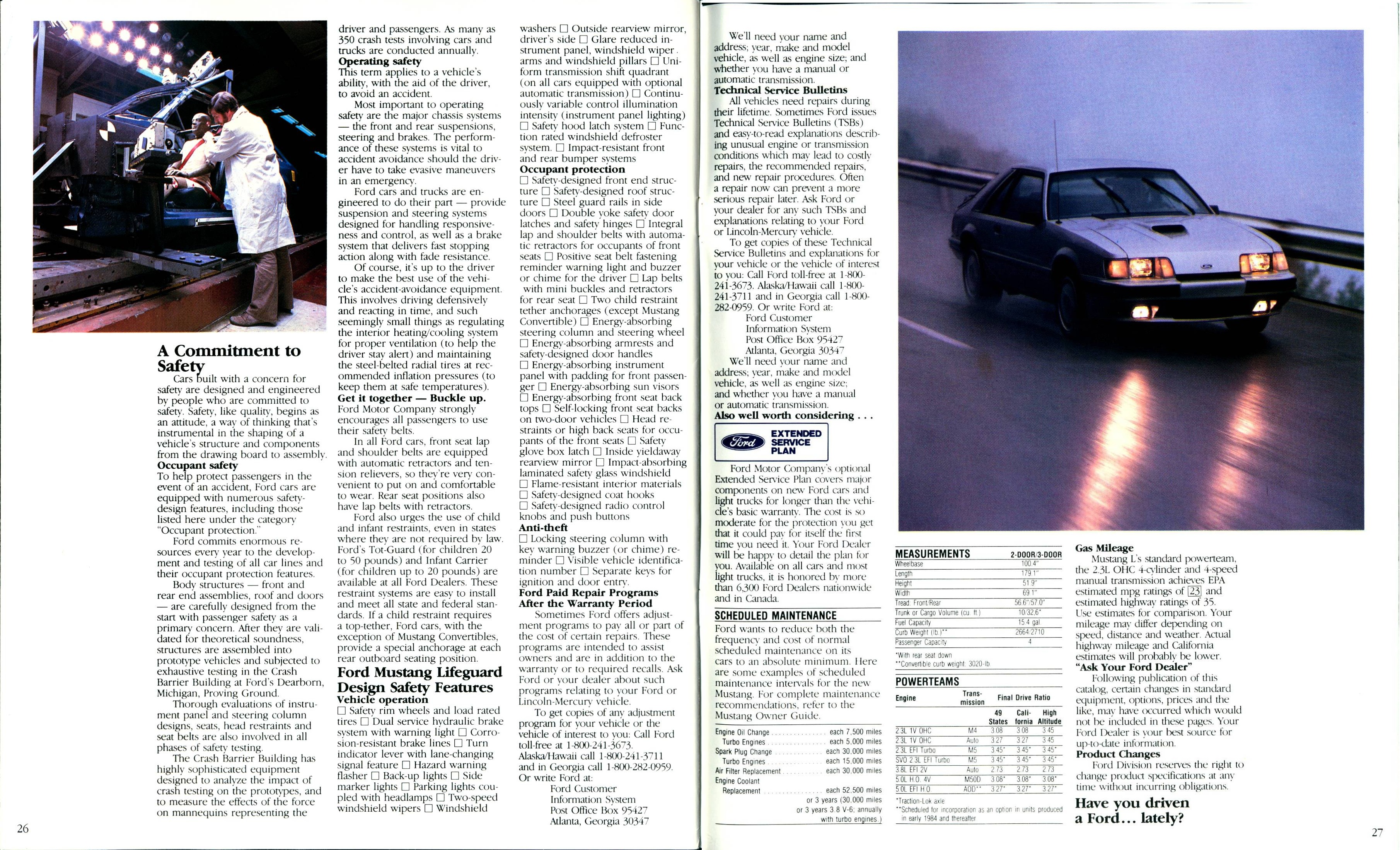 1984 Ford Mustang Brochure (Rev) 26-27