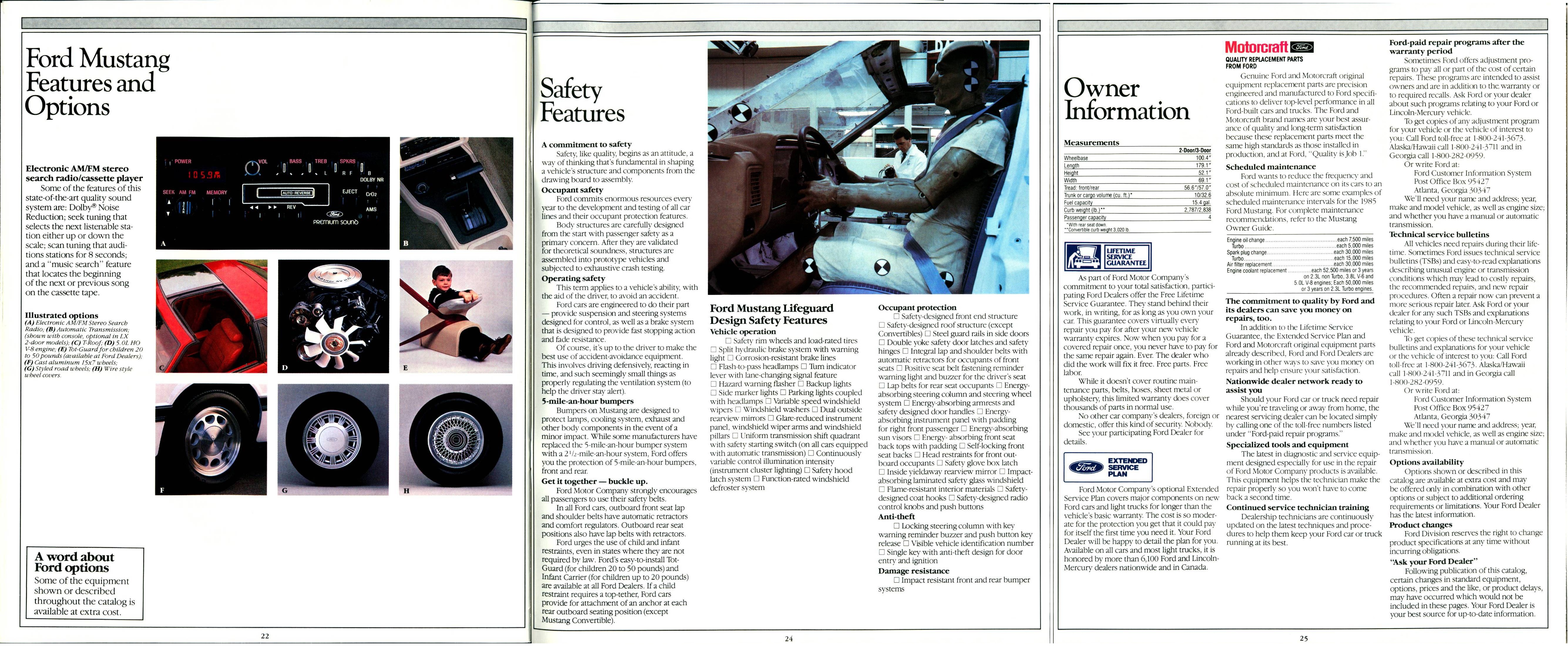 1985 Ford Mustang Brochure 22-24-25