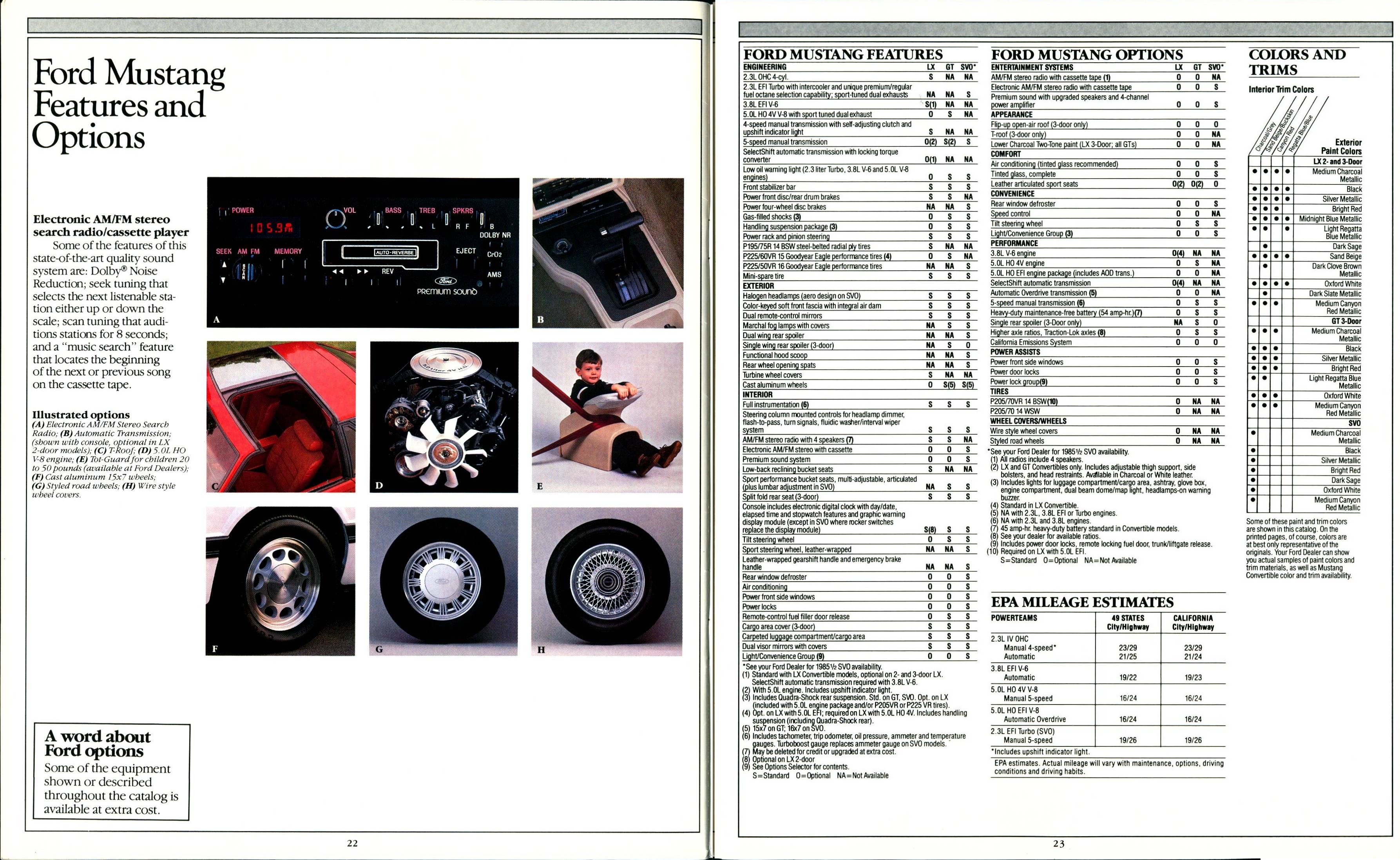 1985 Ford Mustang Brochure (Rev) 22-23