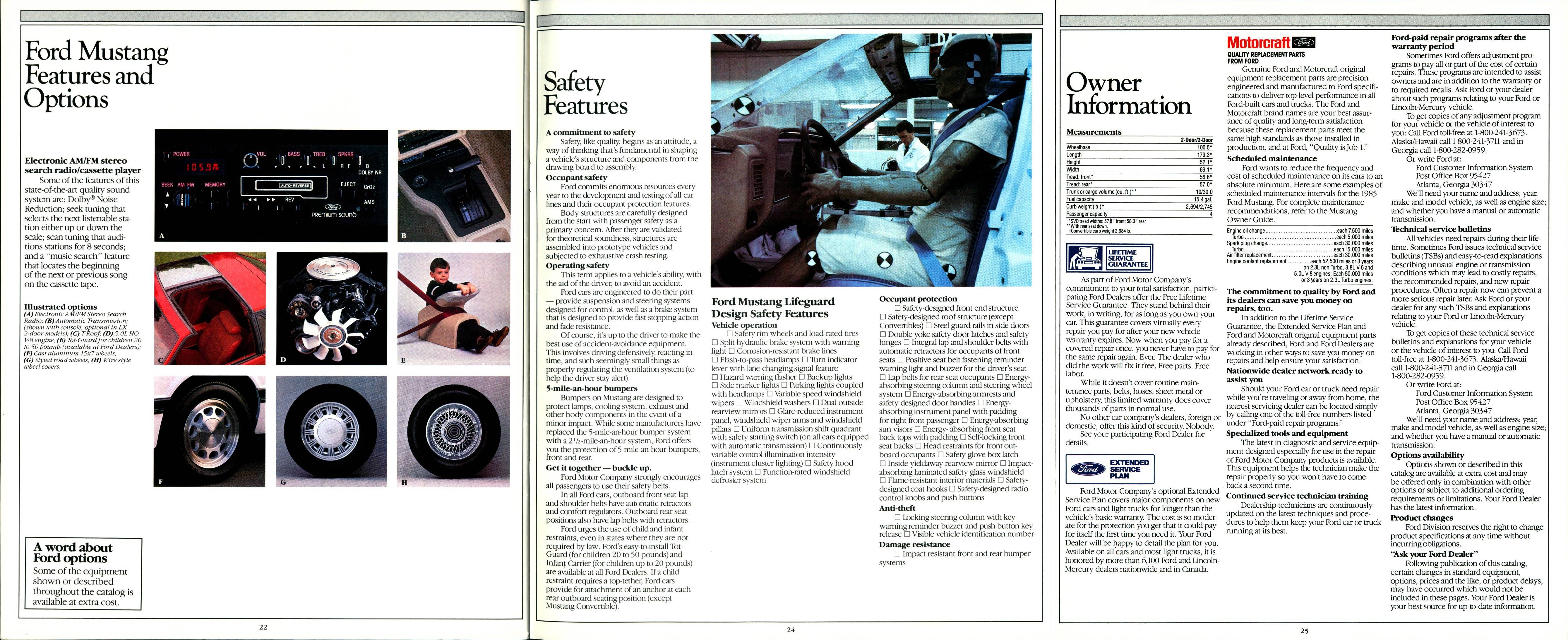 1985 Ford Mustang Brochure (Rev) 22-24-25