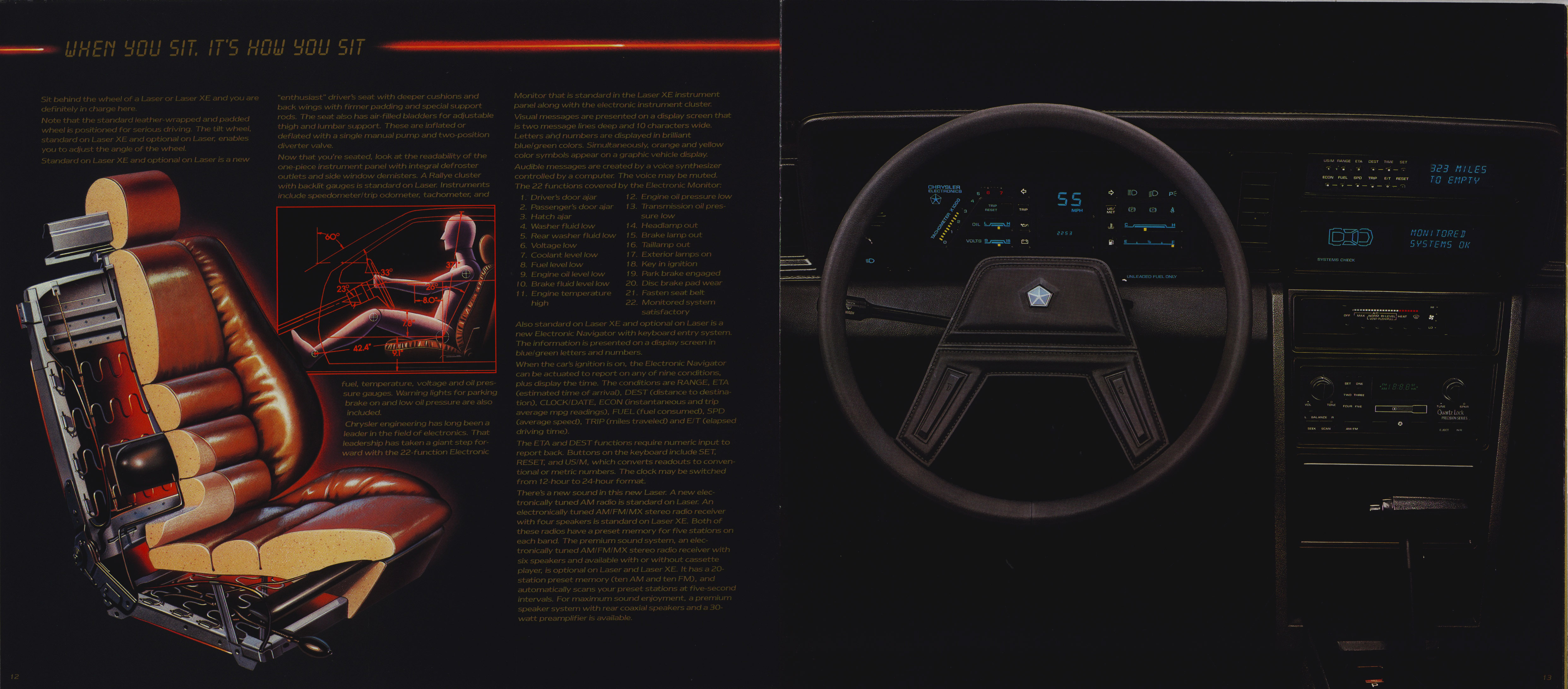 1984 Chrysler Laser Brochure 12-13