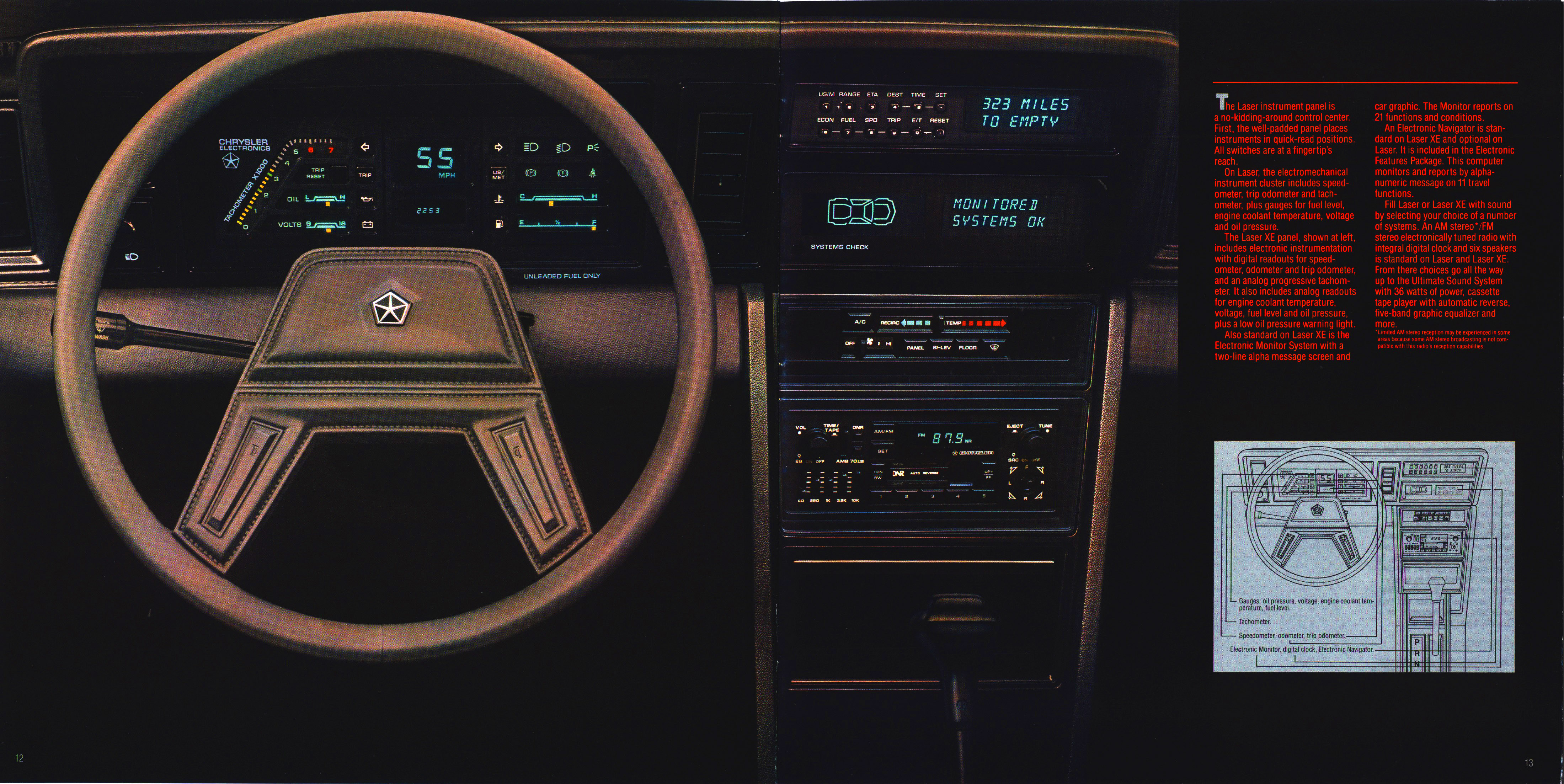 1986 Chrysler Laser Brochure 12-13