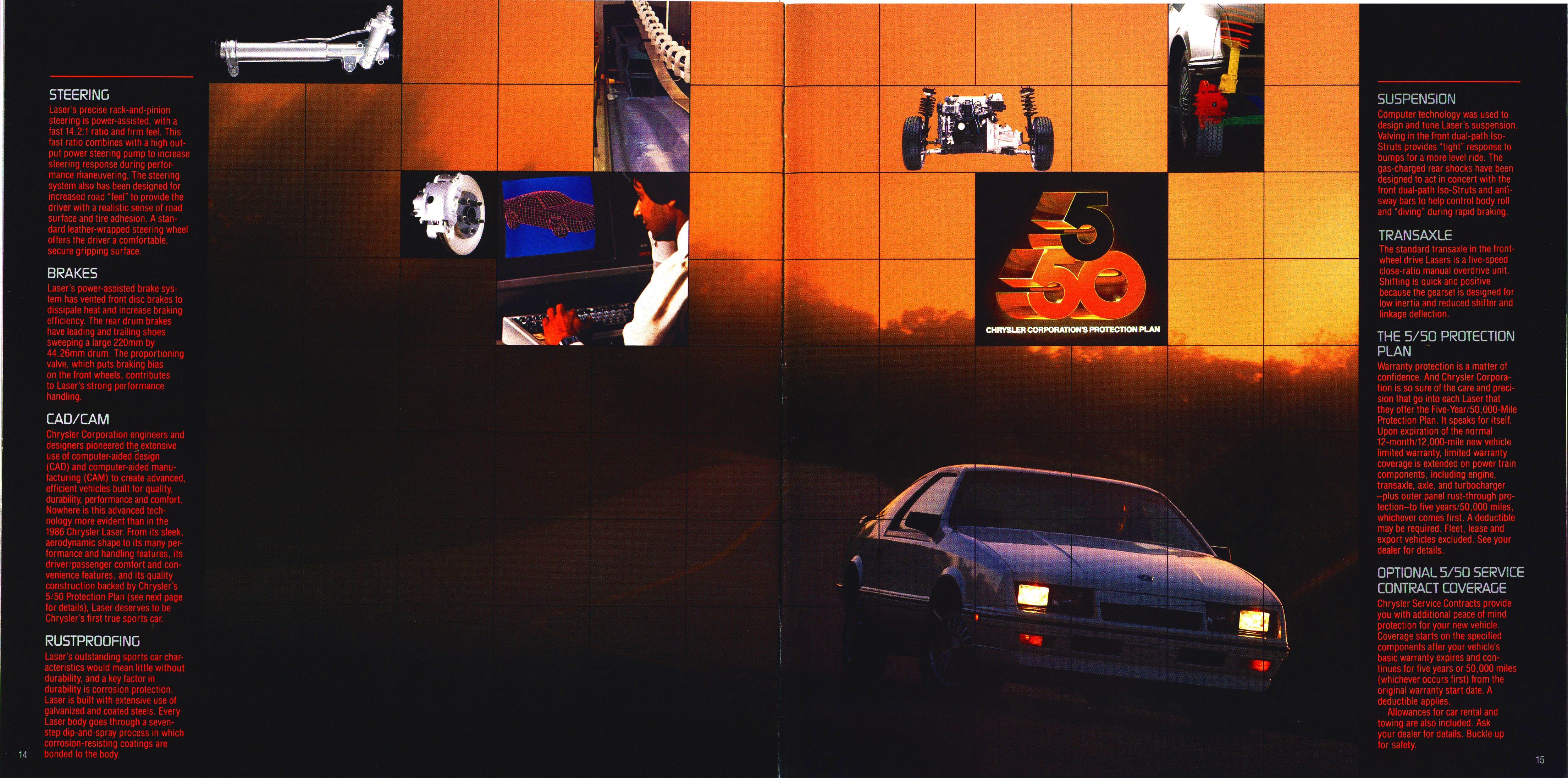 1986 Chrysler Laser Brochure 14-15