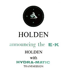 1961 Holden EK Hydra-Matic Press Release - Australia 1961 Holden EK Hydra-Matic Press Release - Australia