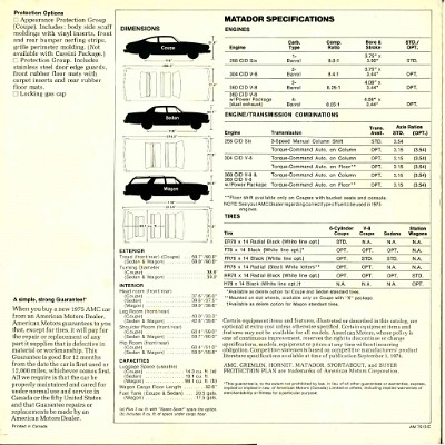 1975 AMC Matador Foldout Canada 05-06-01