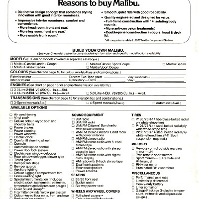 1979 Chevrolet Malibu Brochure Canada 16