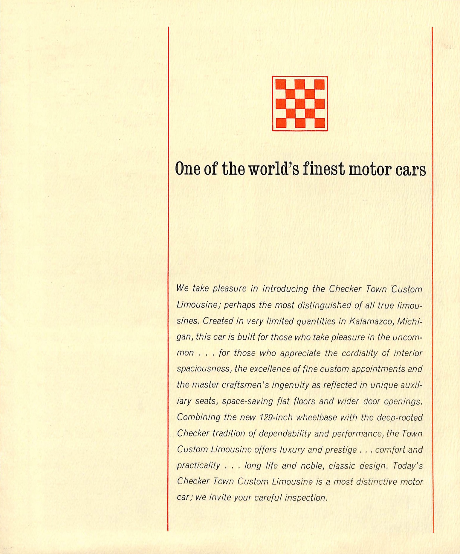 1963 Checker Town Custom Limousine Brochure 03