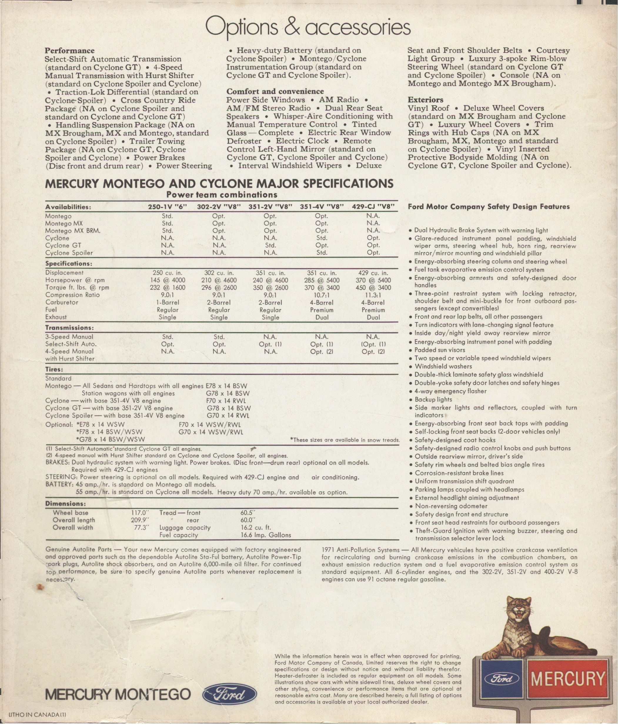1971 Mercury Montego Brochure (Cdn) 16