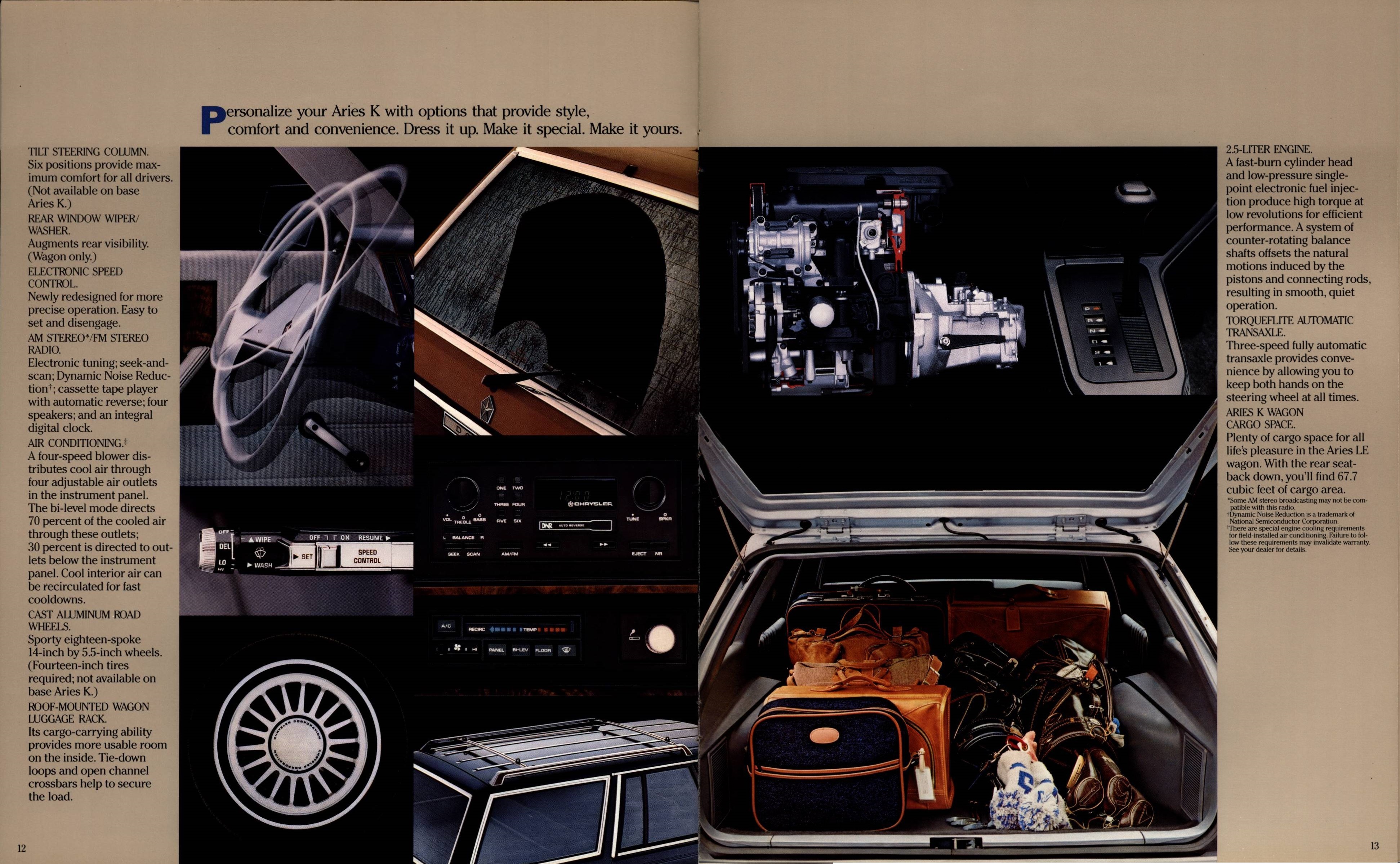 1987 Dodge Aries K Brochure (Rev) 12-13
