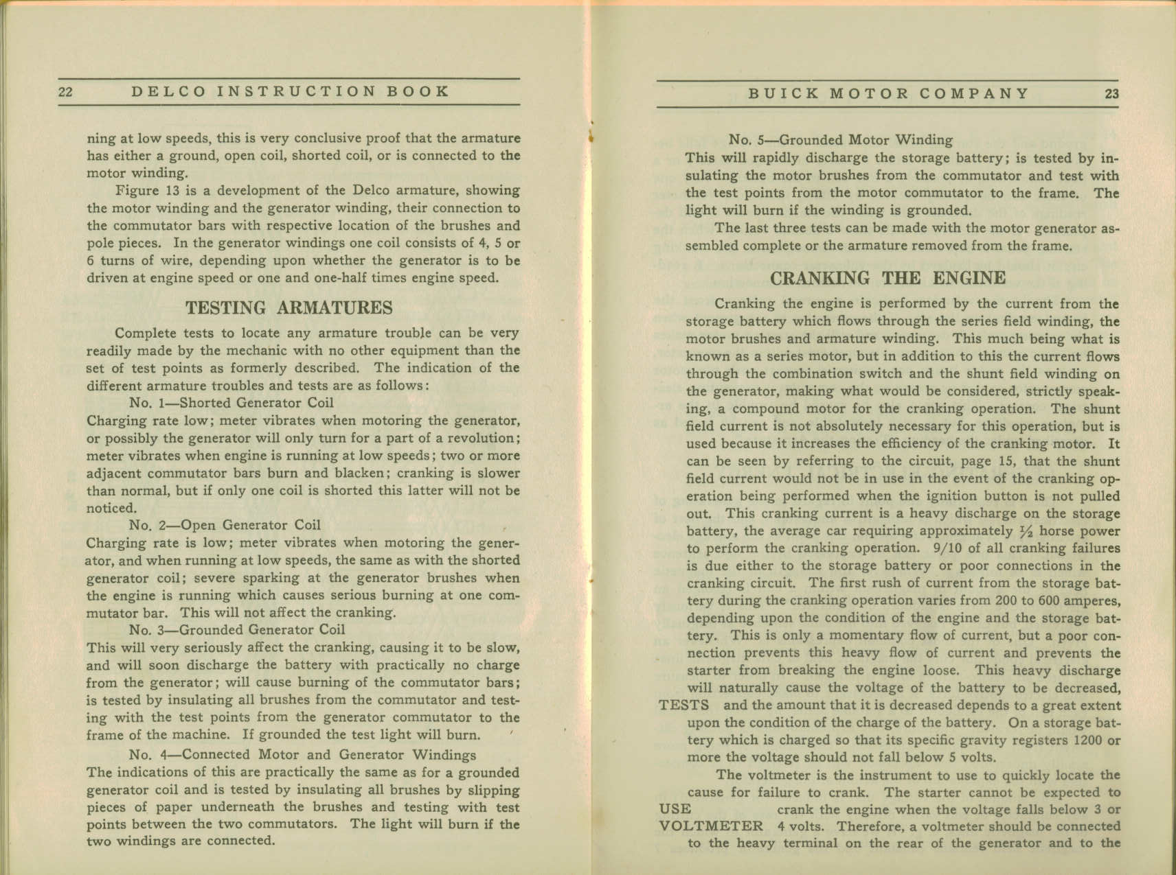 1916 Buick Delco Instruction Book-22-23