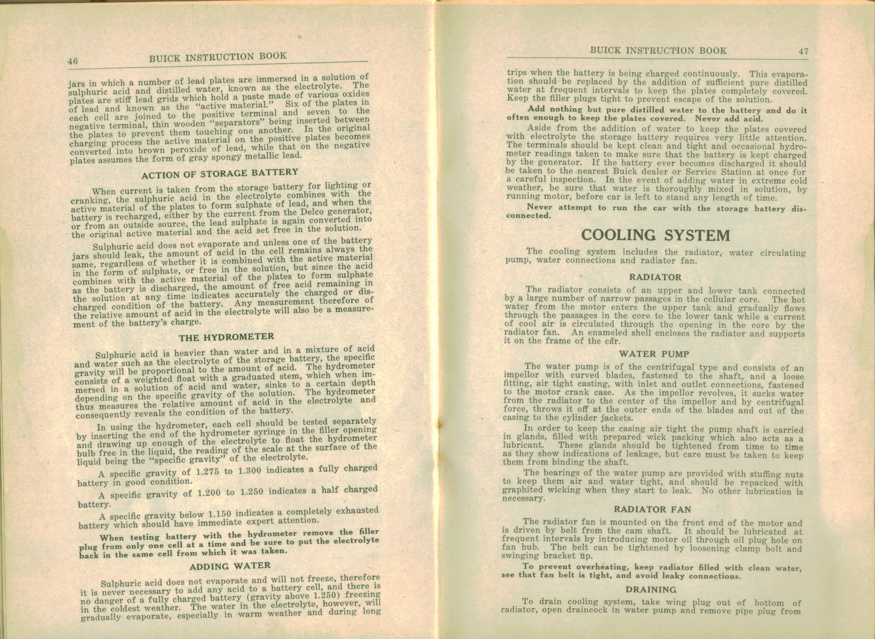 1916 Buick D-44  D-45 Instruction Book-46-47