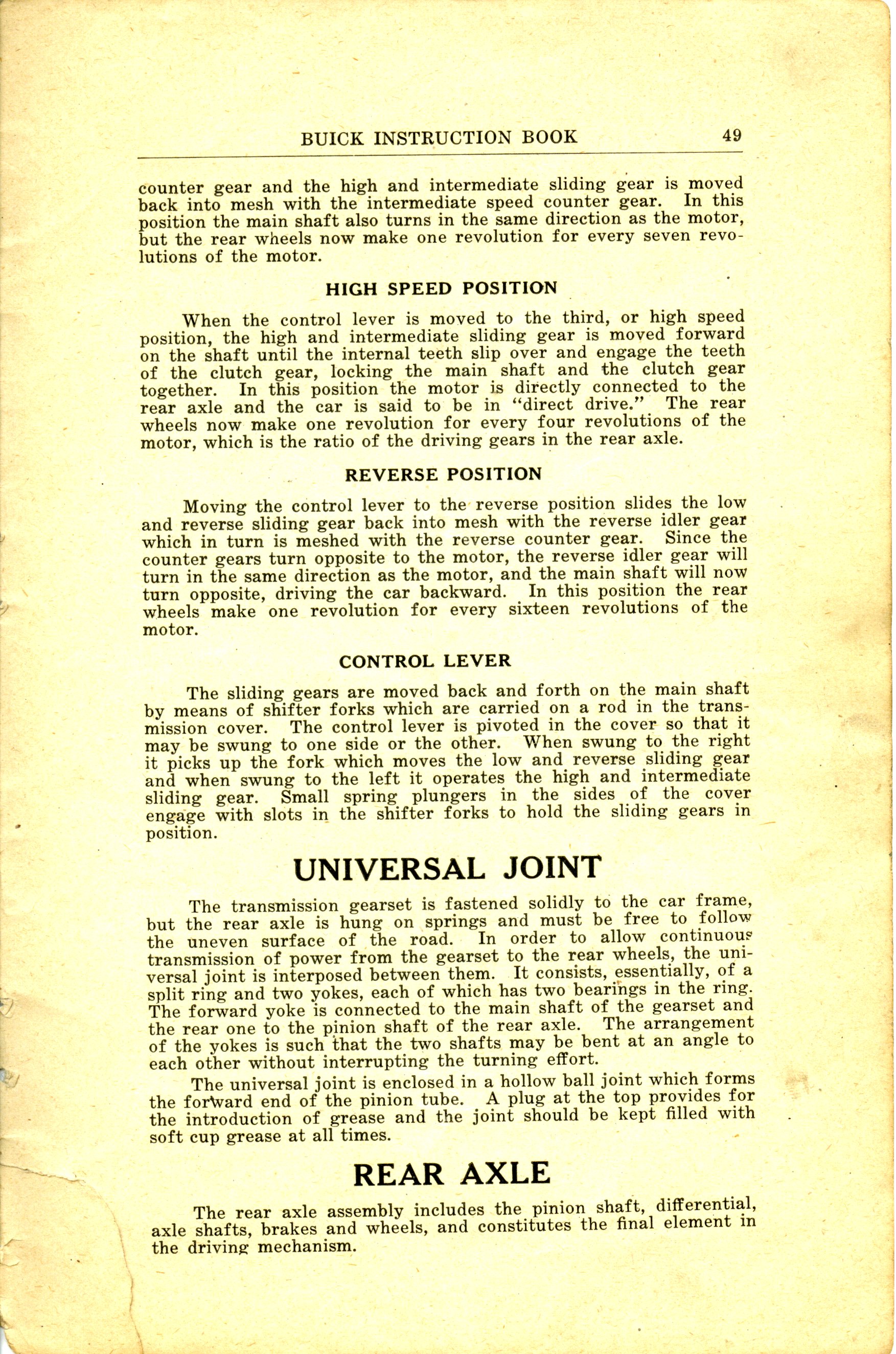 1918 Buick Instruction Book-4 Cyl-49