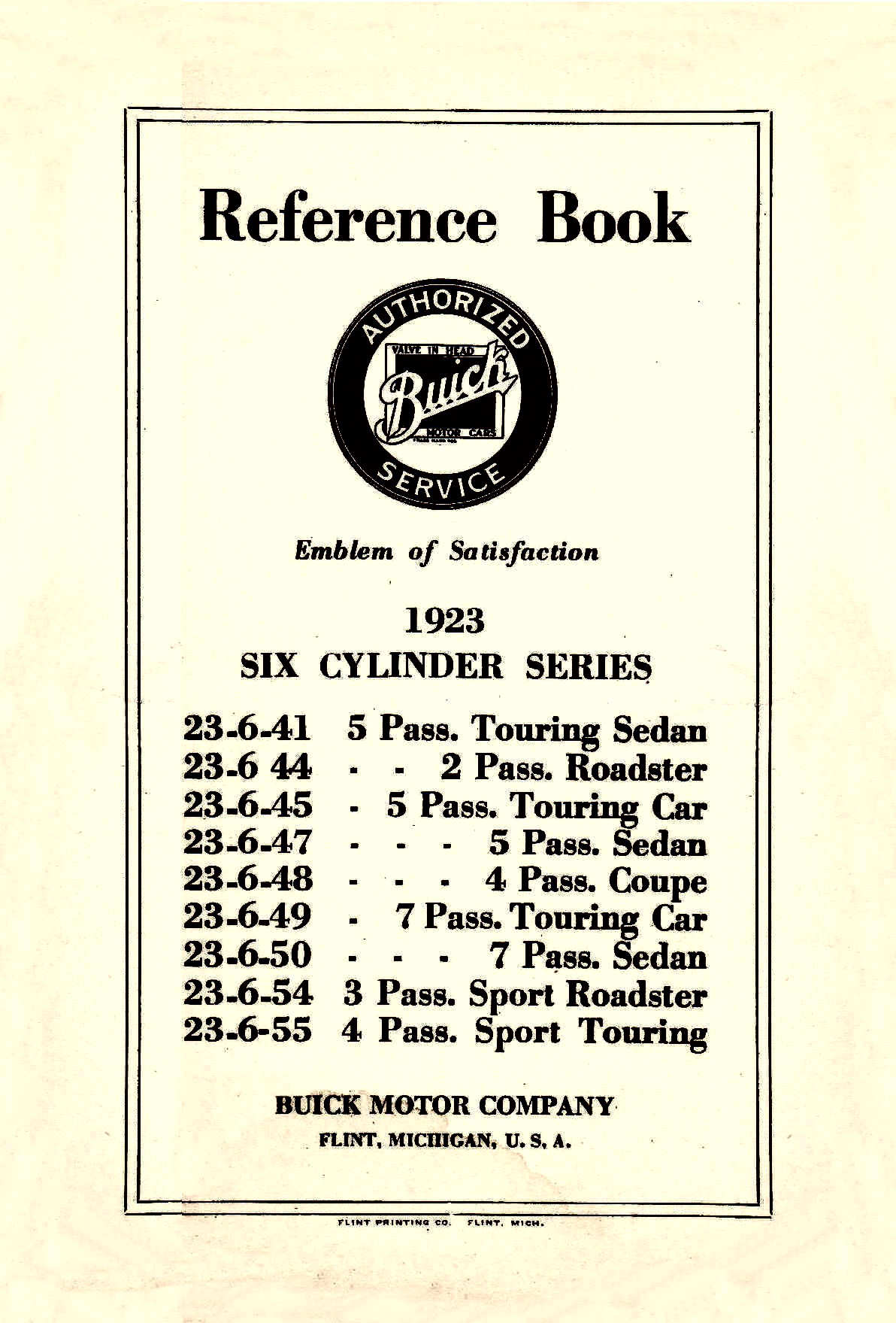 1923 Buick 6 cyl Reference Book-01