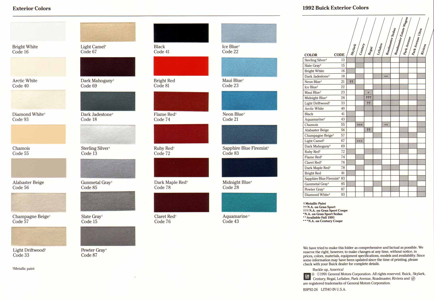 1992 Buick Exterior Colors-02-03-04