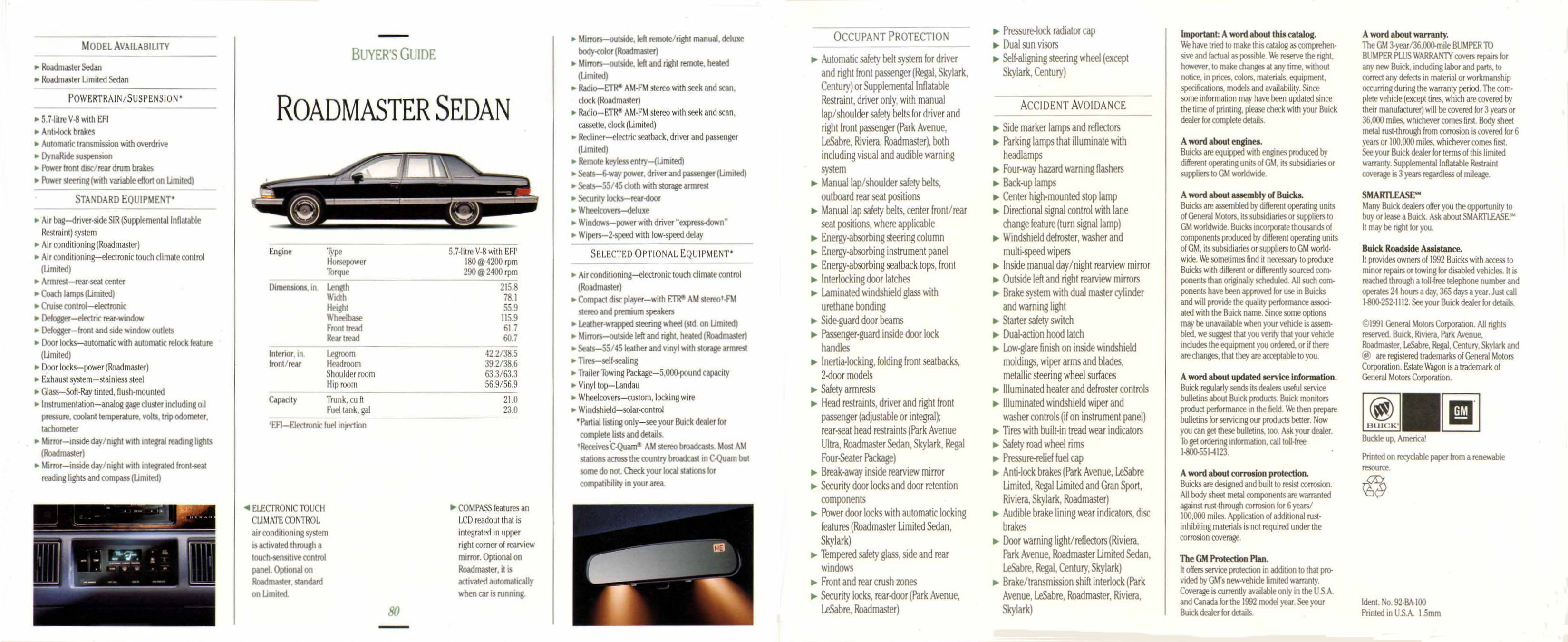 1992 Buick Full Line Prestige-80-81