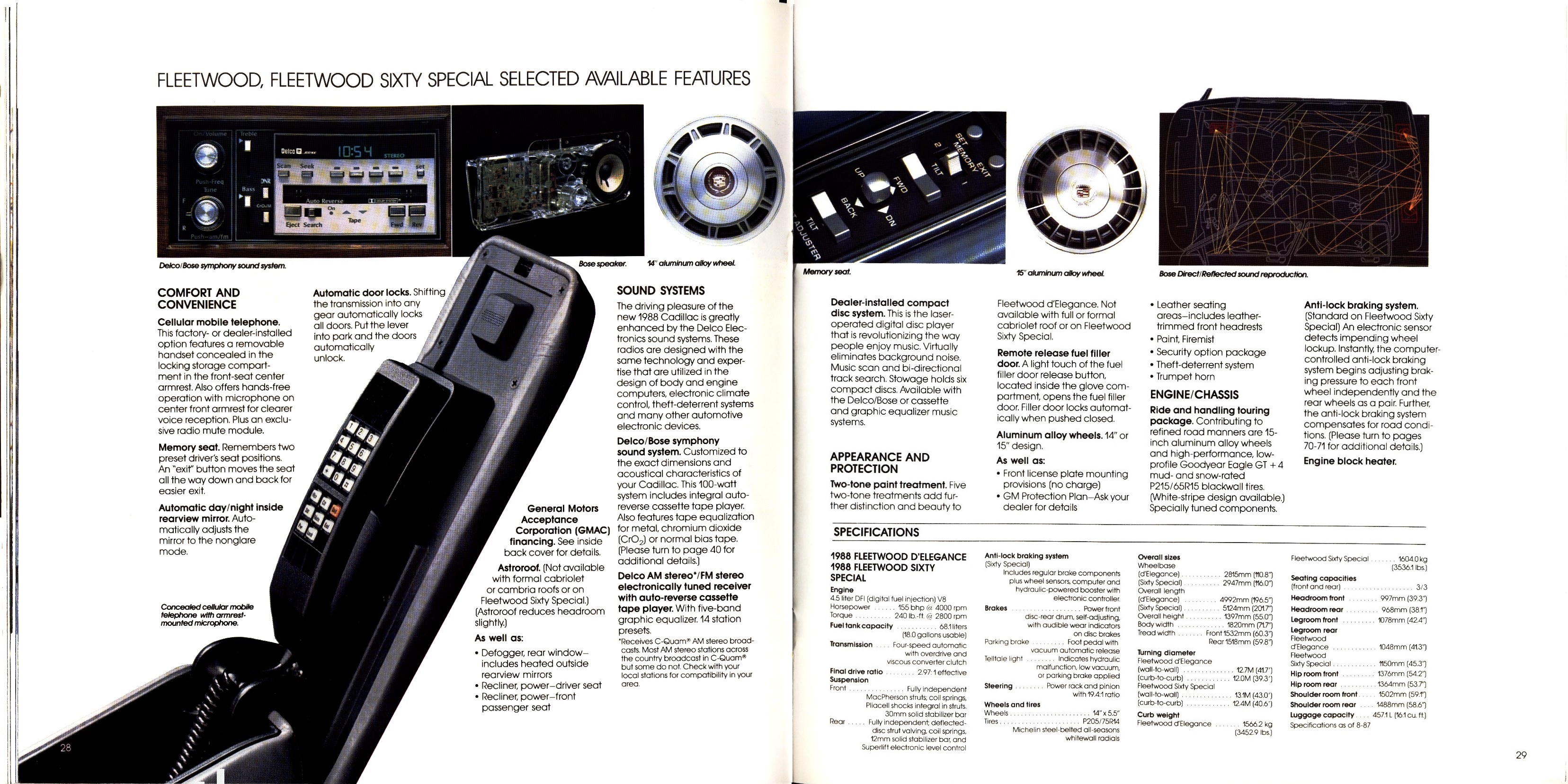 1988 Cadillac Full Line Prestige Brochure 28-29