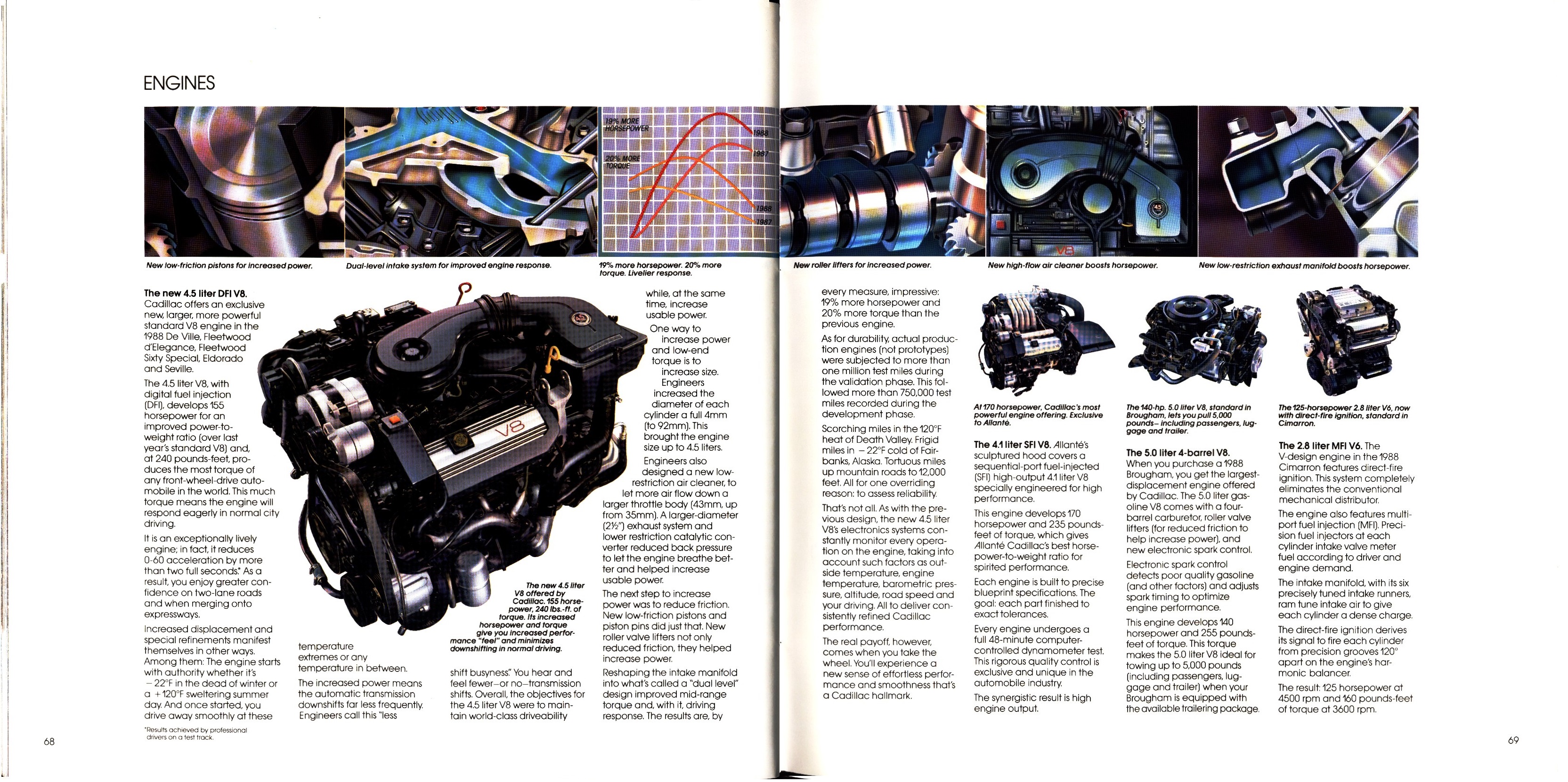 1988 Cadillac Full Line Prestige Brochure 68-69