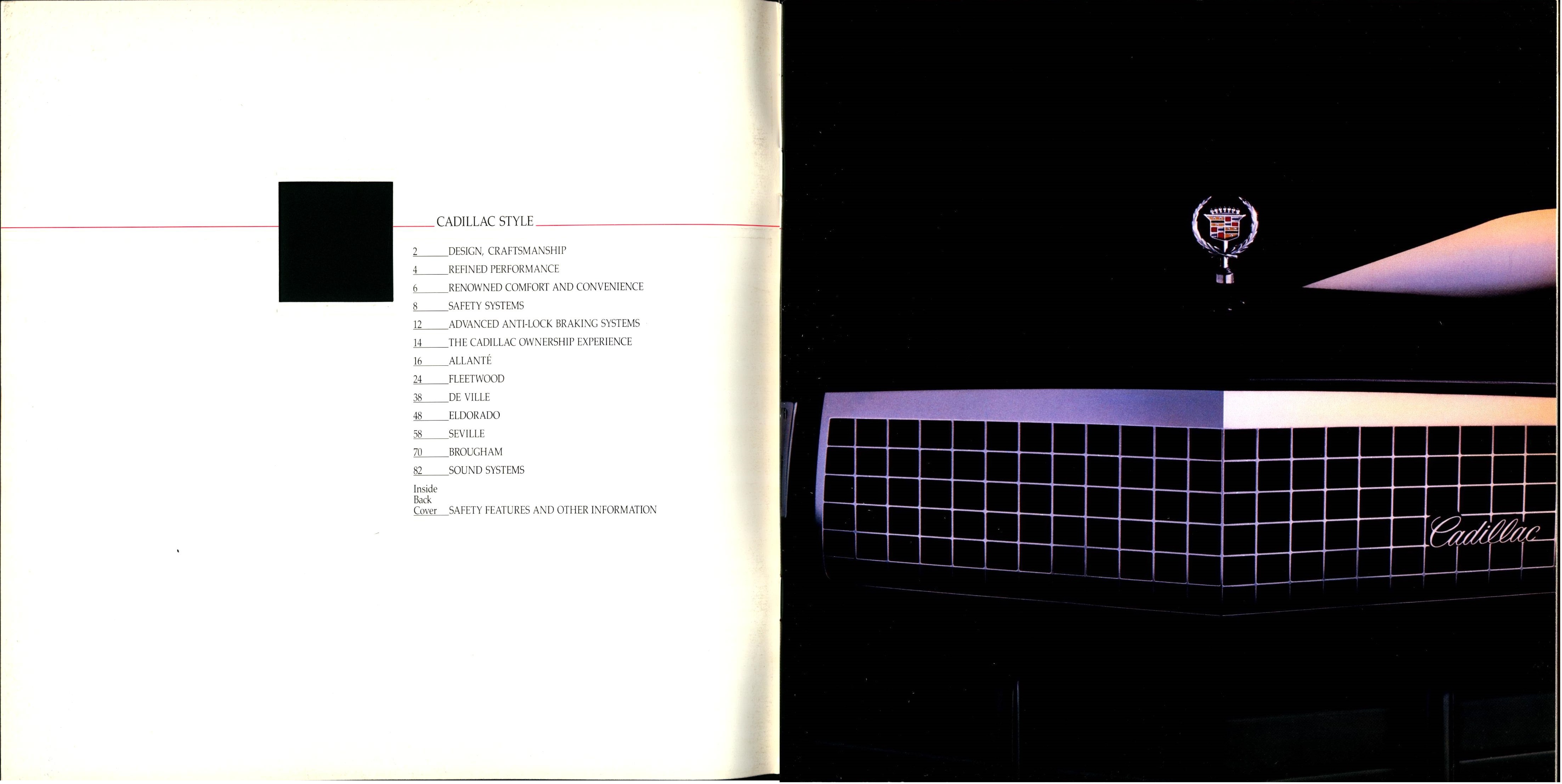 1989 Cadillac Full Line Prestige Brochure 00a-01