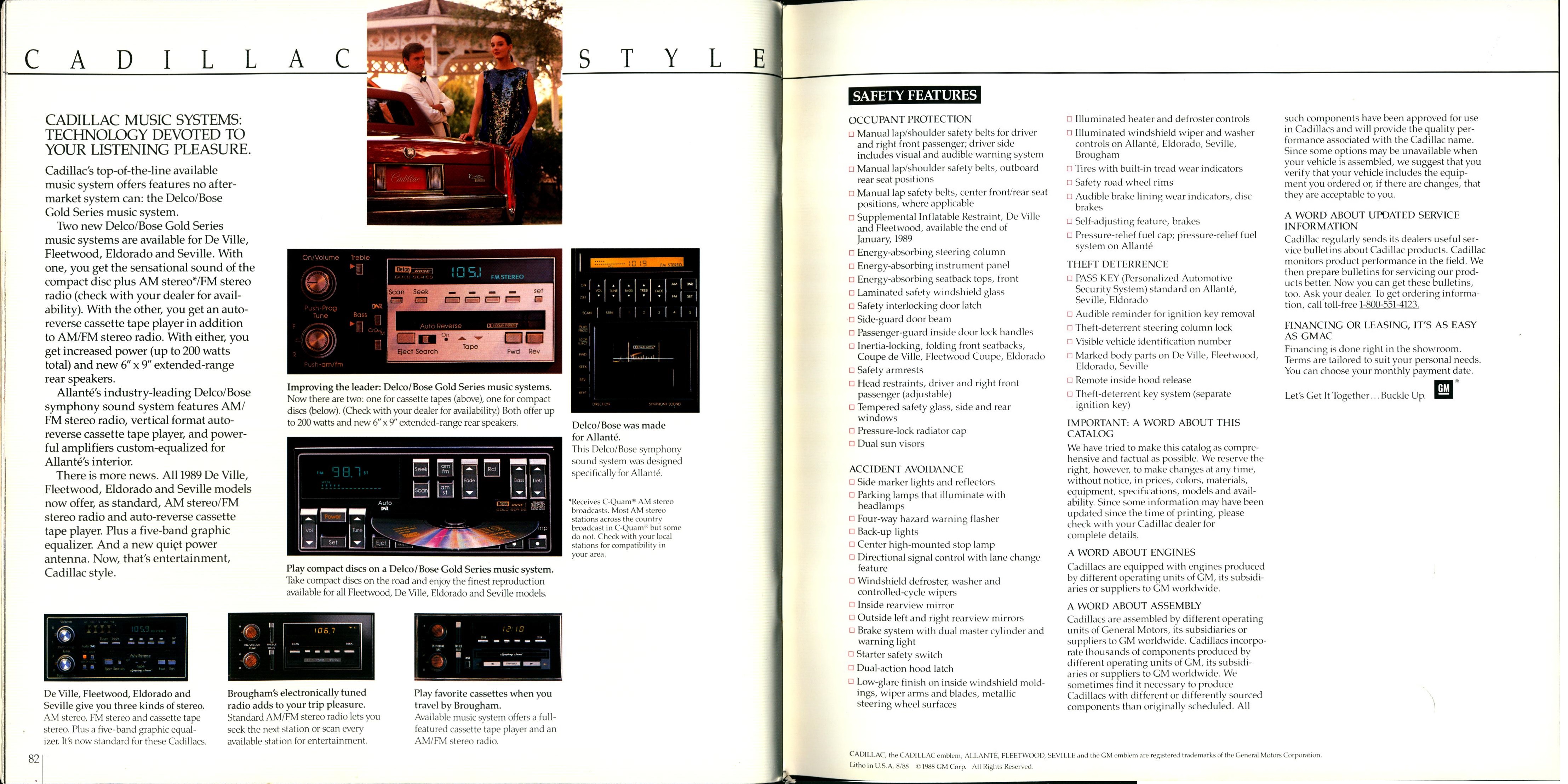 1989 Cadillac Full Line Prestige Brochure 82-83