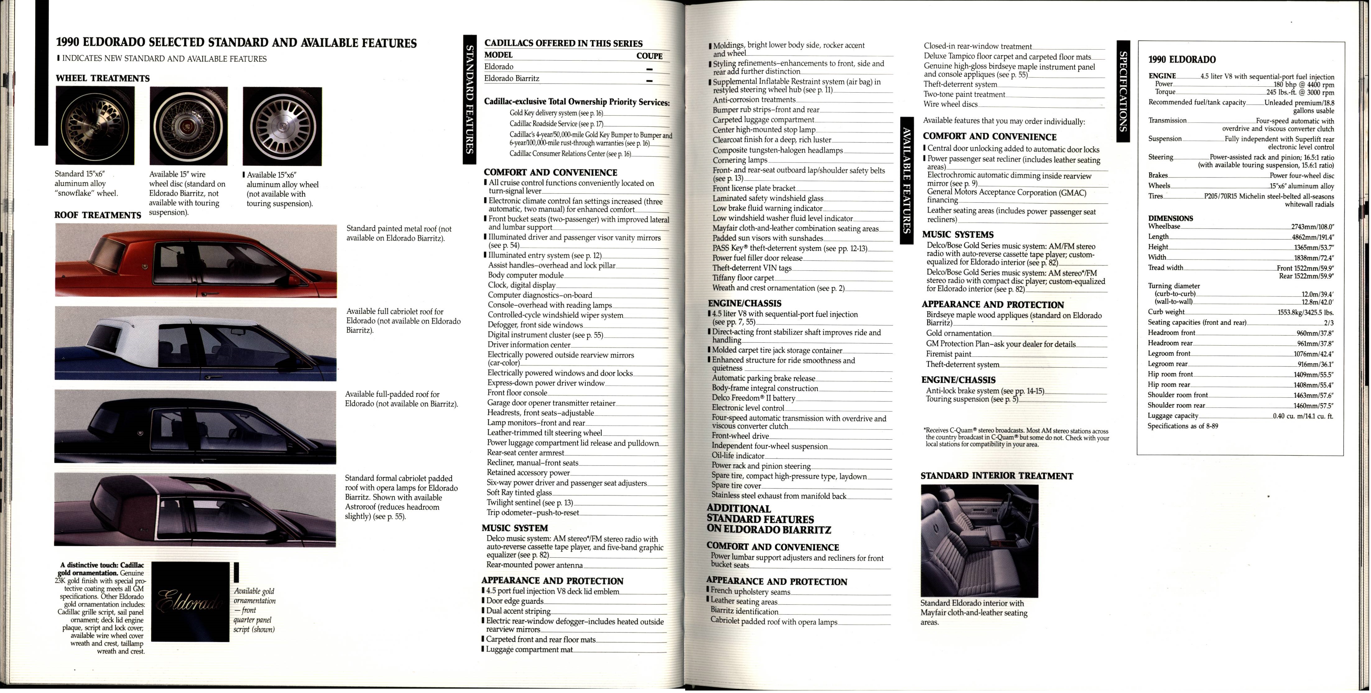 1990 Cadillac Full Line Prestige Brochure 56-57