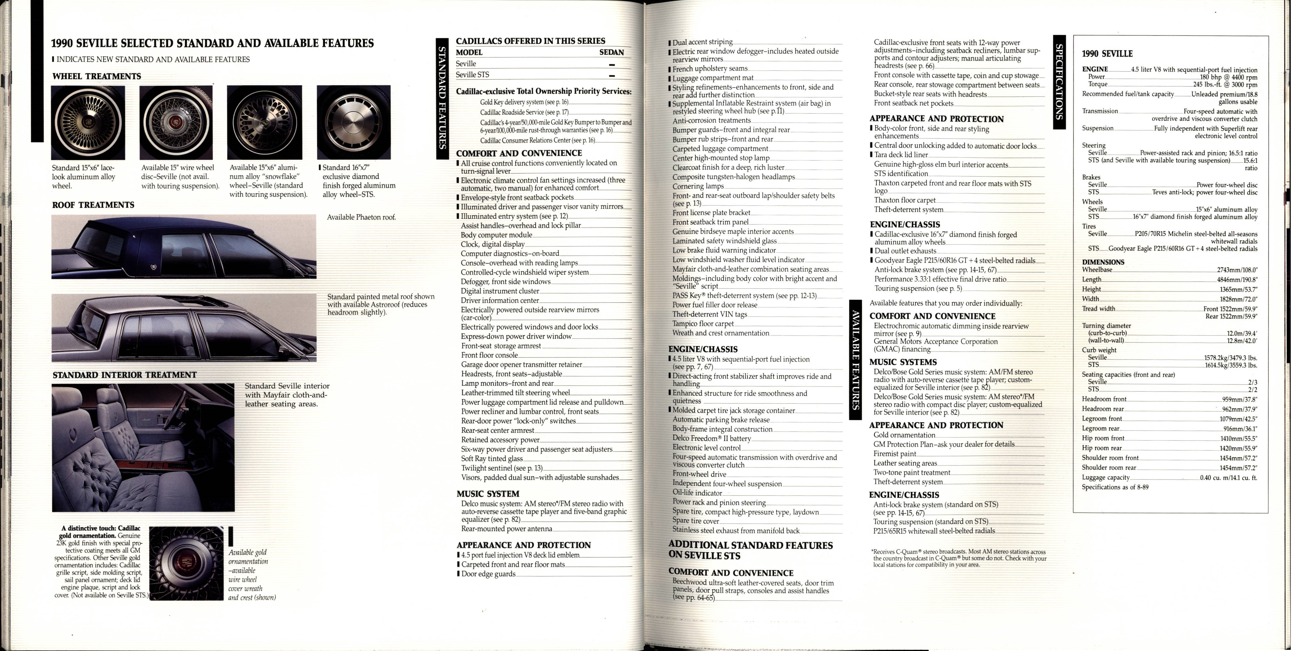 1990 Cadillac Full Line Prestige Brochure 68-69