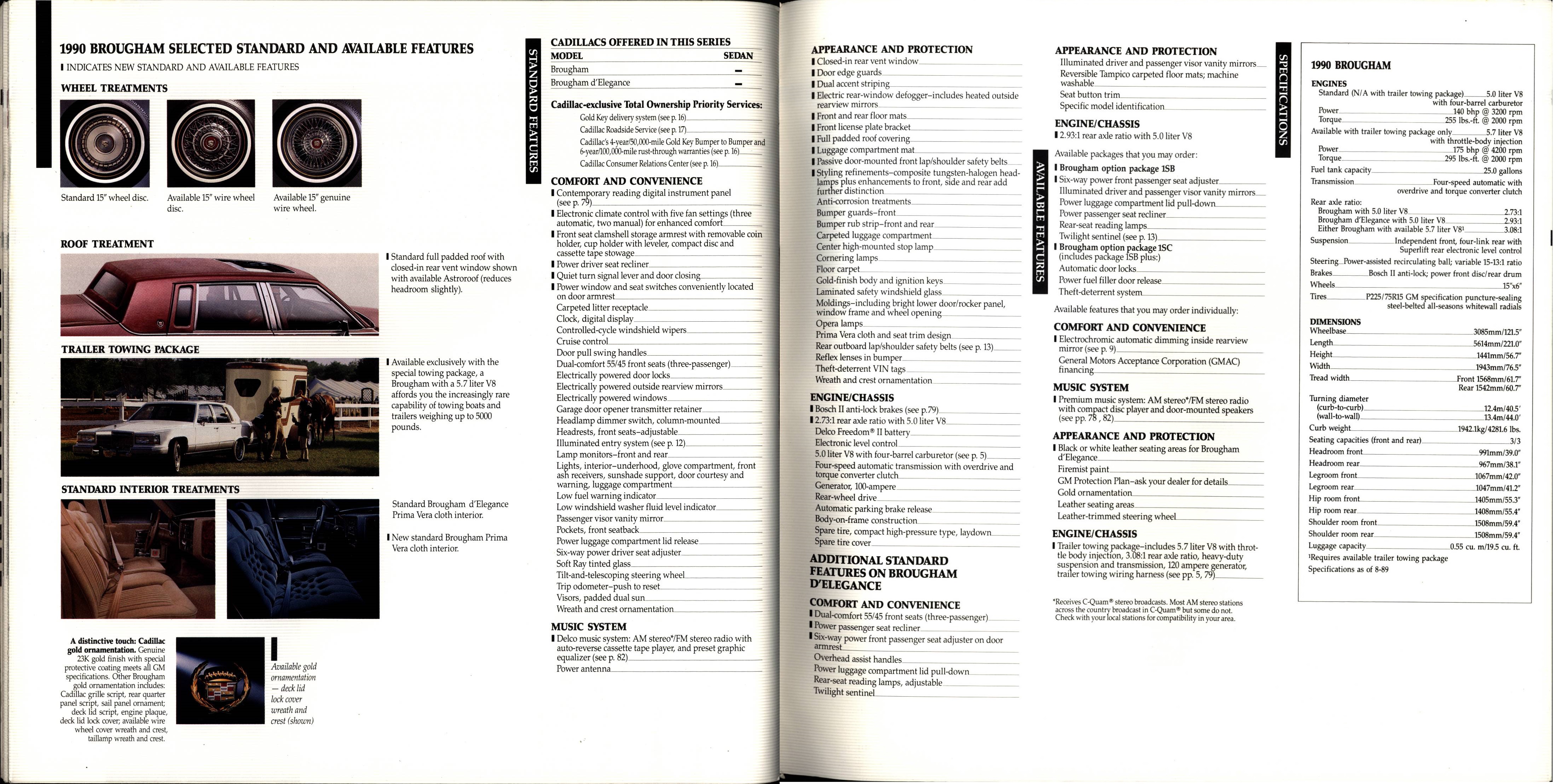 1990 Cadillac Full Line Prestige Brochure 80-81