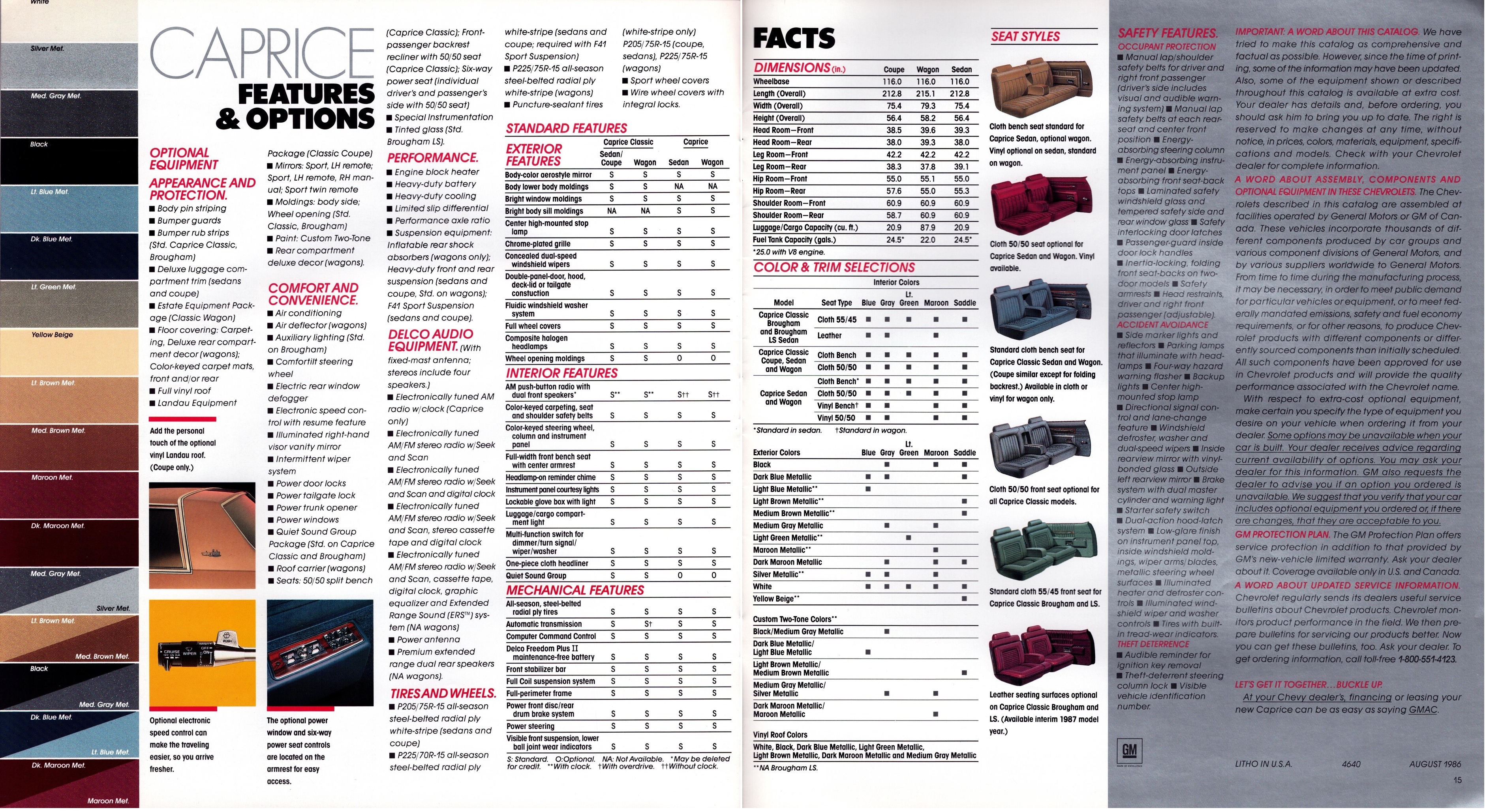 1987 Chevrolet Caprice Brochure 14-15