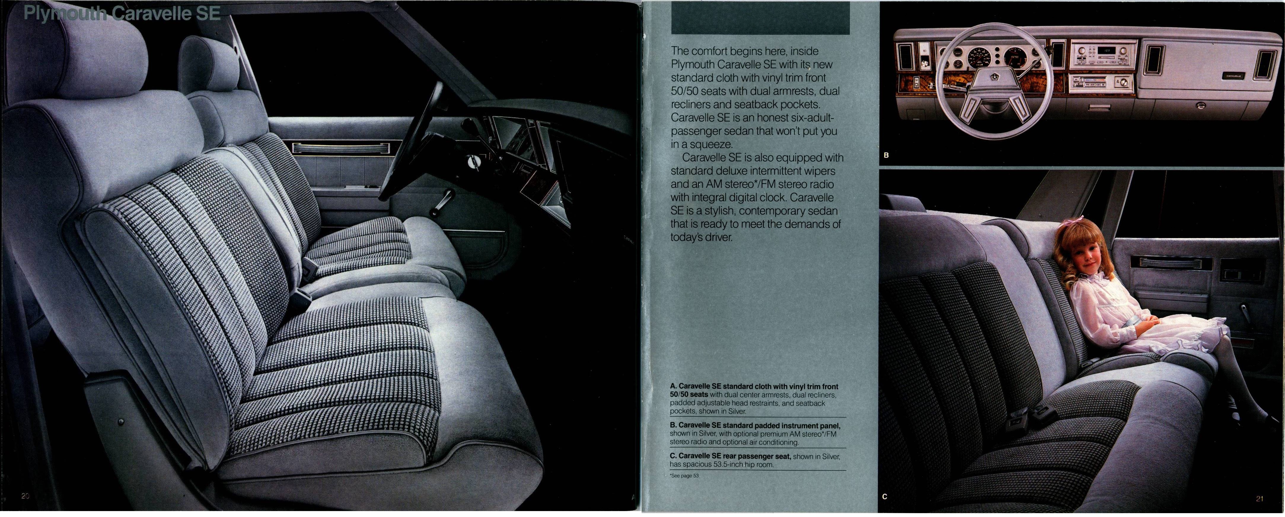 1986 Plymouth Full Line Prestige Brochure 20-21