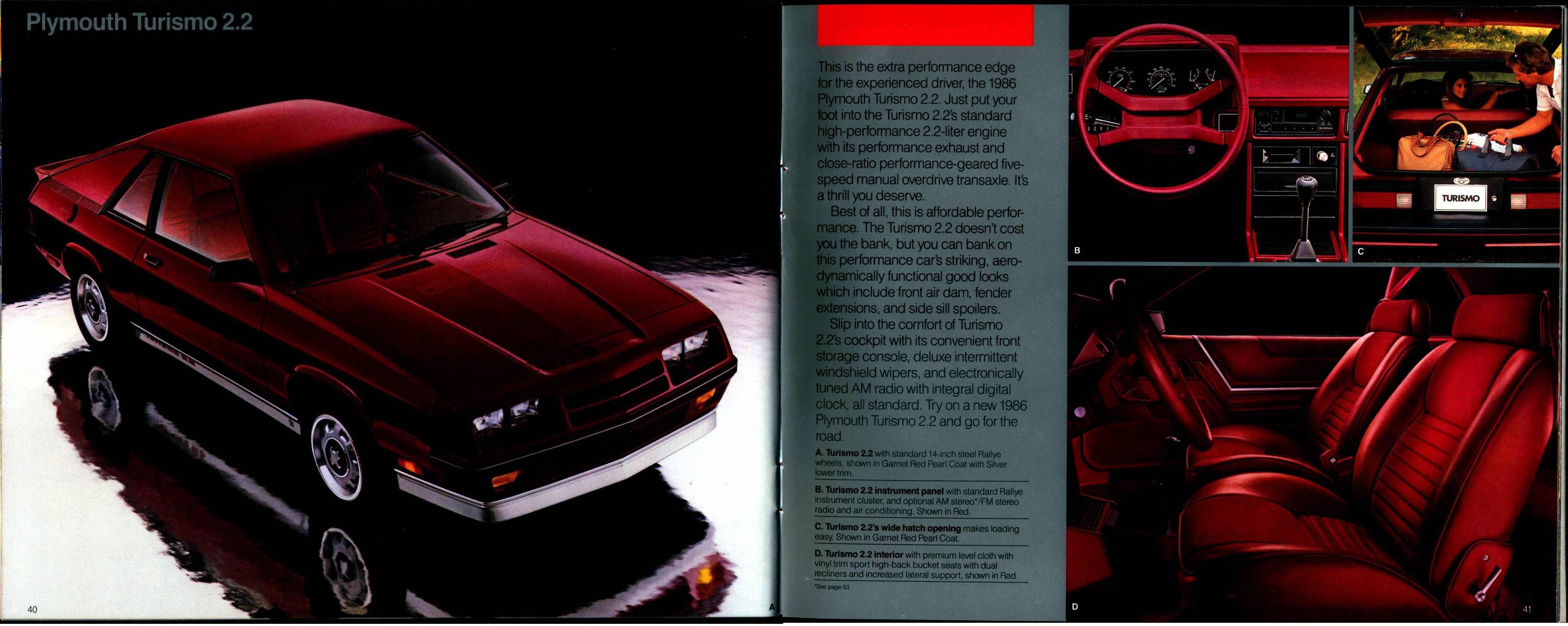 1986 Plymouth Full Line Prestige Brochure 40-41