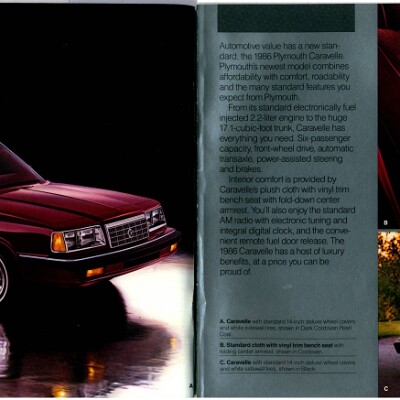 1986 Plymouth Full Line Prestige Brochure 22-23