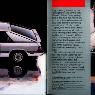 1986 Plymouth Full Line Prestige Brochure 38-39