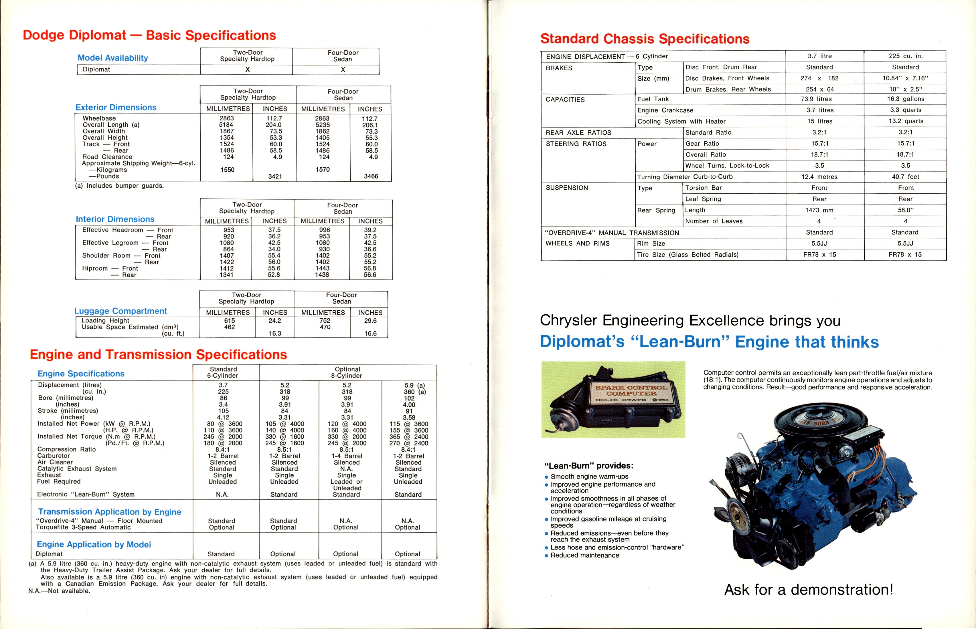 1978 Dodge Diplomat Brochure Canada 06-07