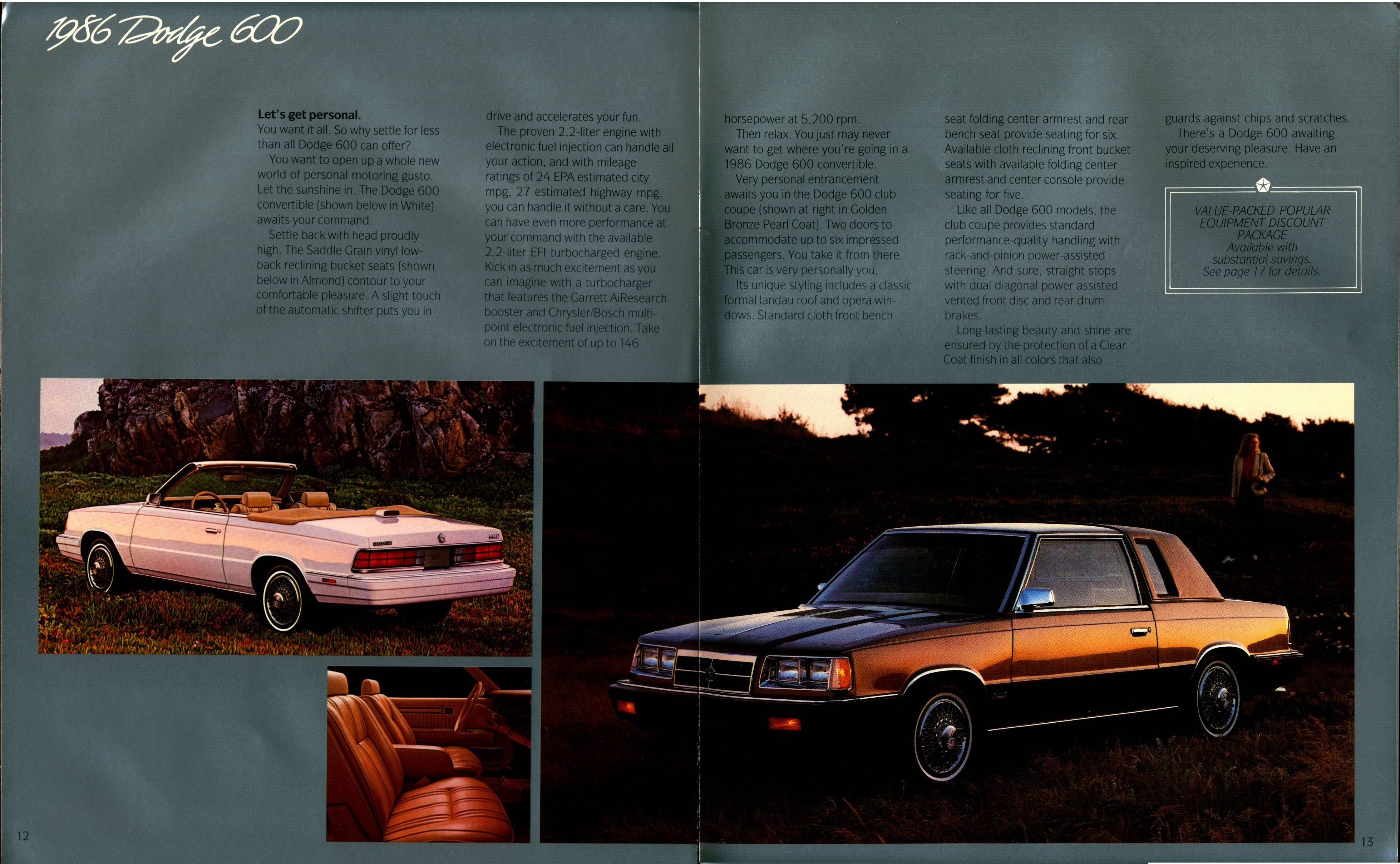 1986 Dodge 600 Brochure 12-13