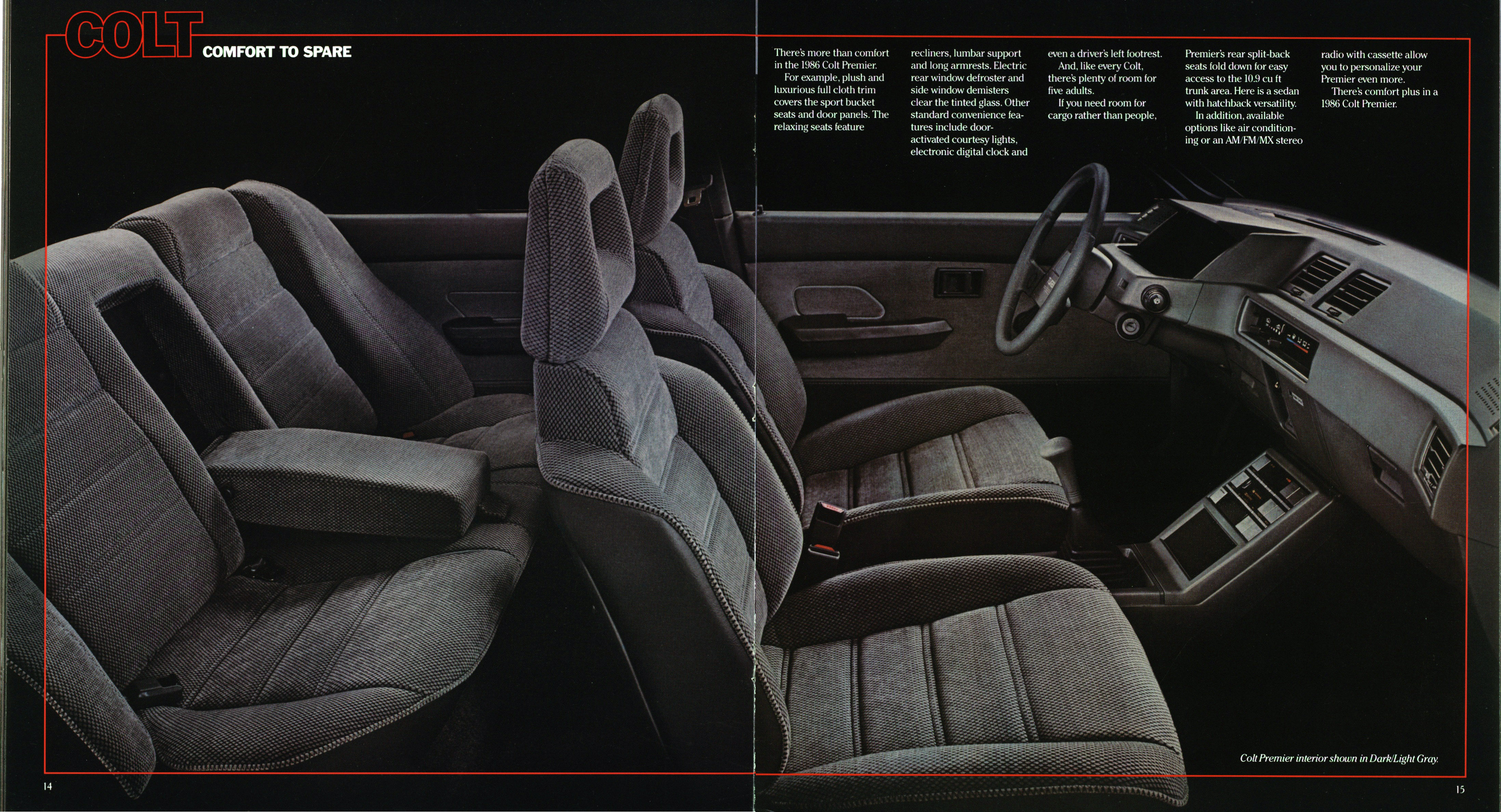 1986 Dodge Imports Prestige Brochure 14-15