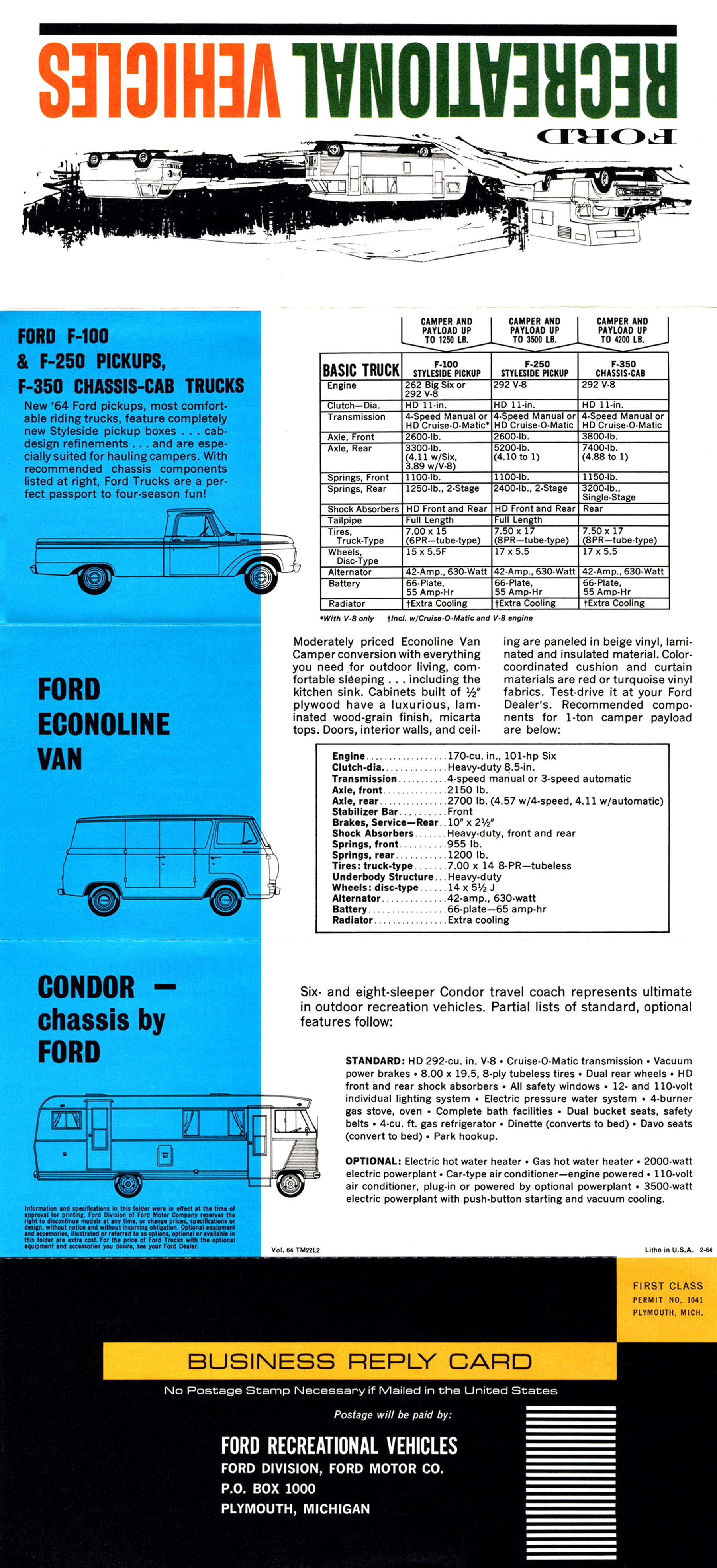 1964 Ford Recreational Vehicles Folder-Side A