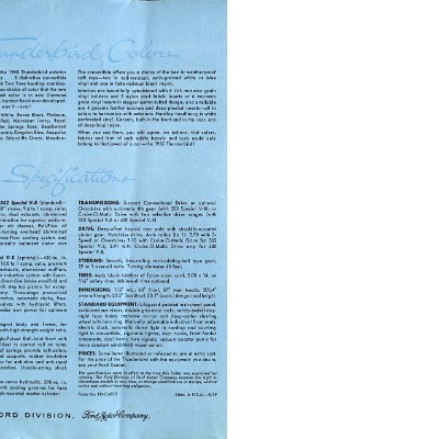 1960 TBird pg 2 cover