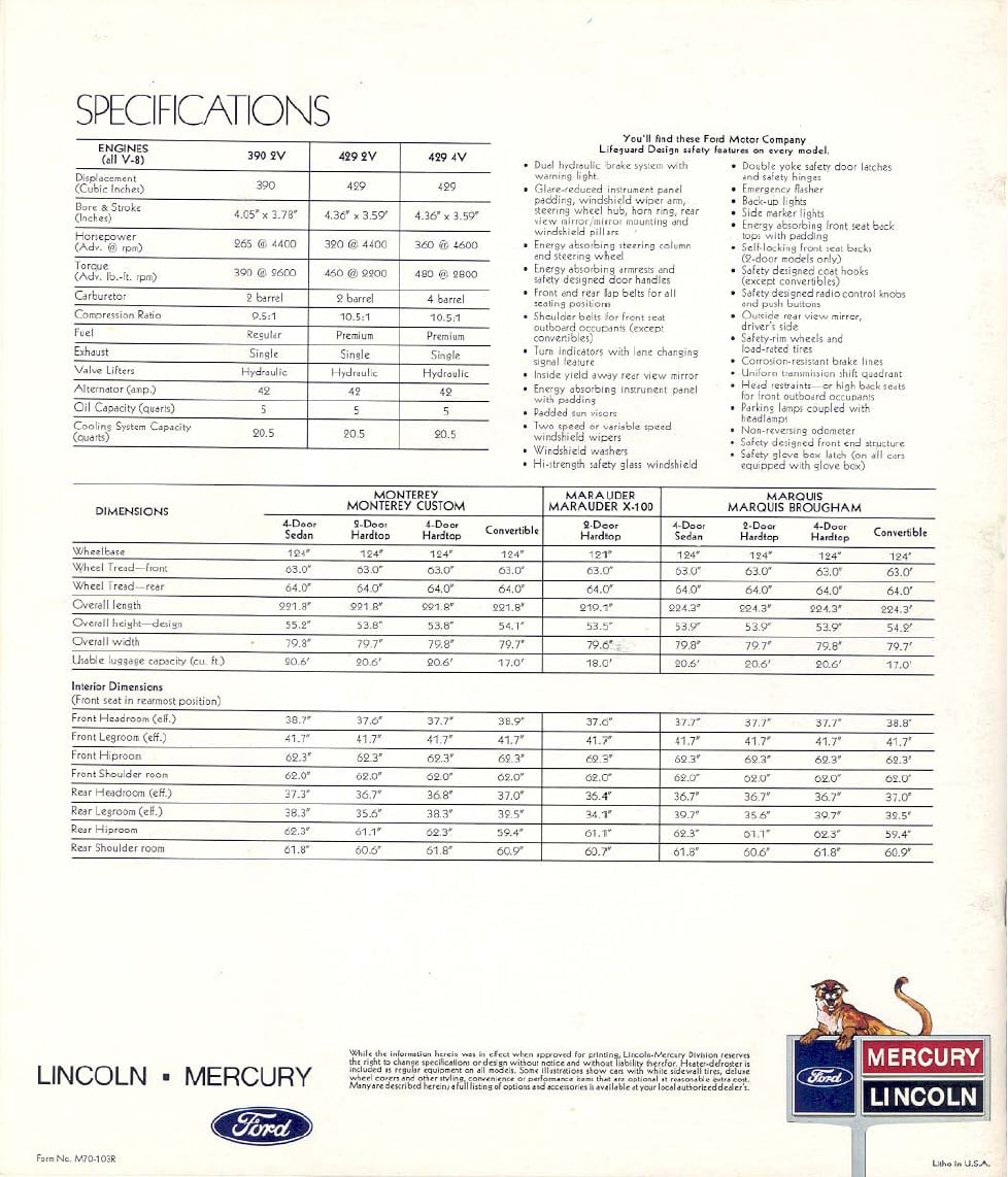 1970 Mercury Full Size Brochure 28